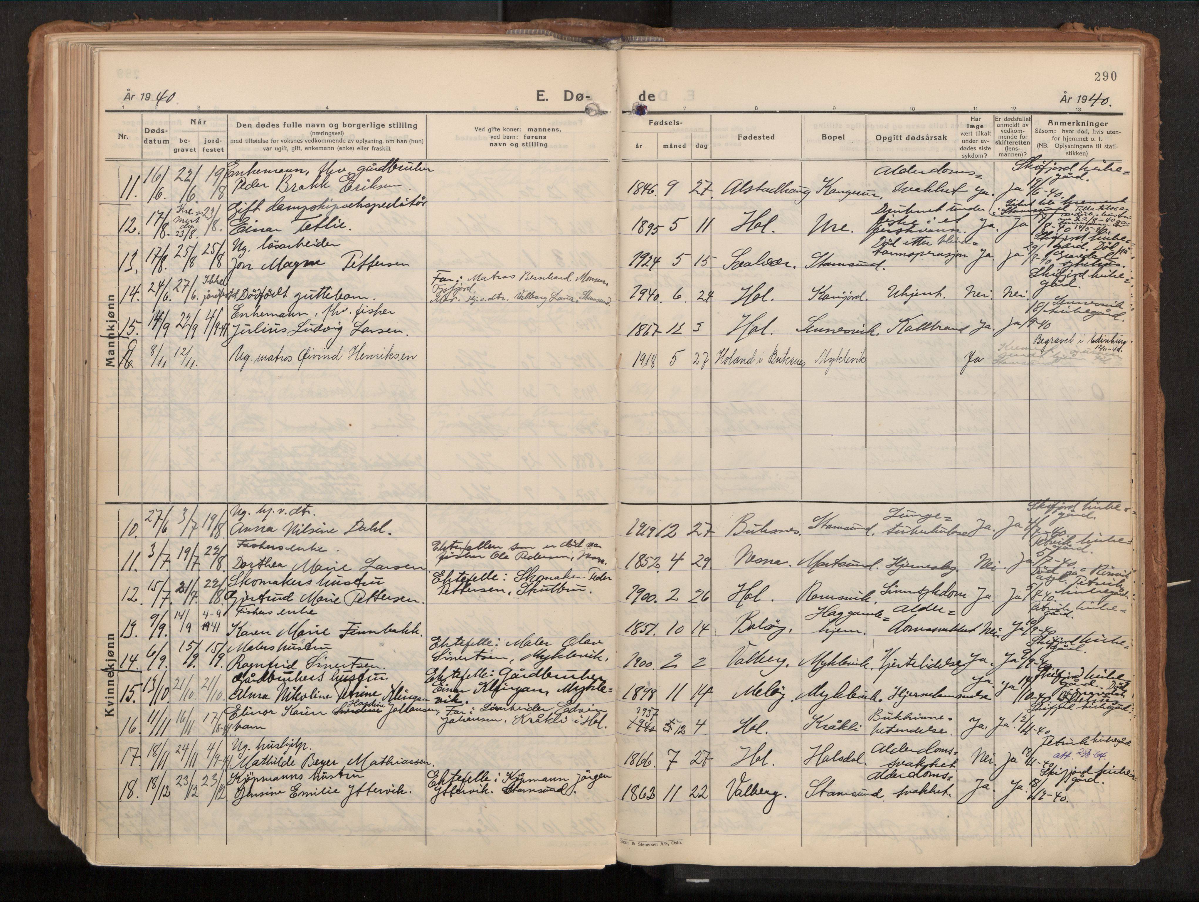 Ministerialprotokoller, klokkerbøker og fødselsregistre - Nordland, AV/SAT-A-1459/882/L1182: Parish register (official) no. 882A04, 1932-1950, p. 290