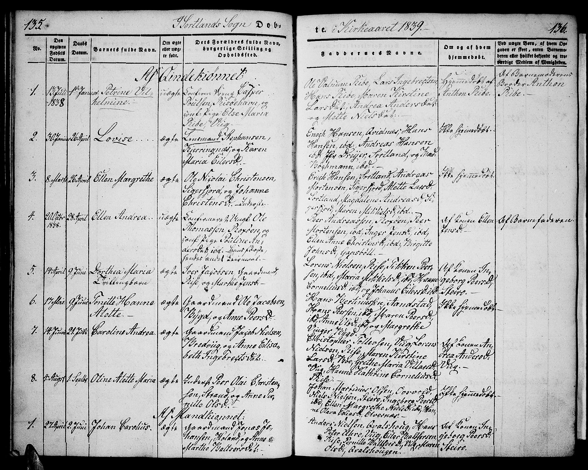 Ministerialprotokoller, klokkerbøker og fødselsregistre - Nordland, AV/SAT-A-1459/888/L1239: Parish register (official) no. 888A06 /2, 1837-1848, p. 135-136