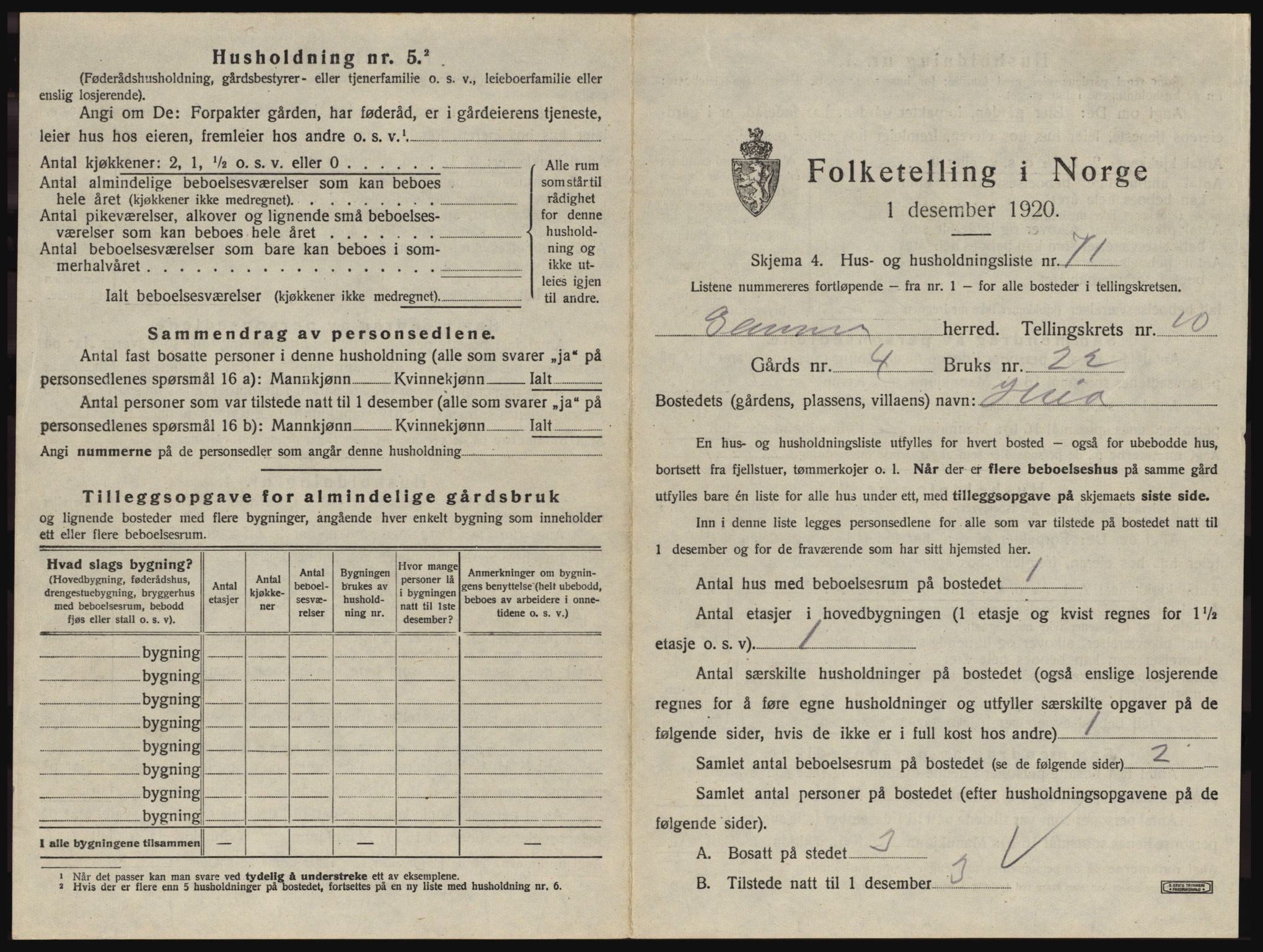 SAO, 1920 census for Glemmen, 1920, p. 2065