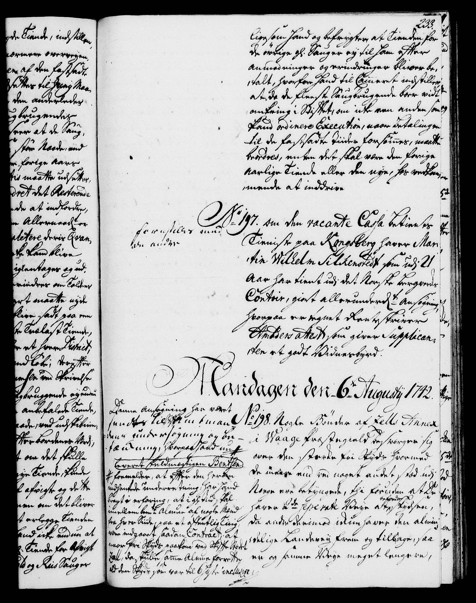 Rentekammeret, Kammerkanselliet, RA/EA-3111/G/Gh/Gha/L0024: Norsk ekstraktmemorialprotokoll (merket RK 53.69), 1742-1743, p. 233