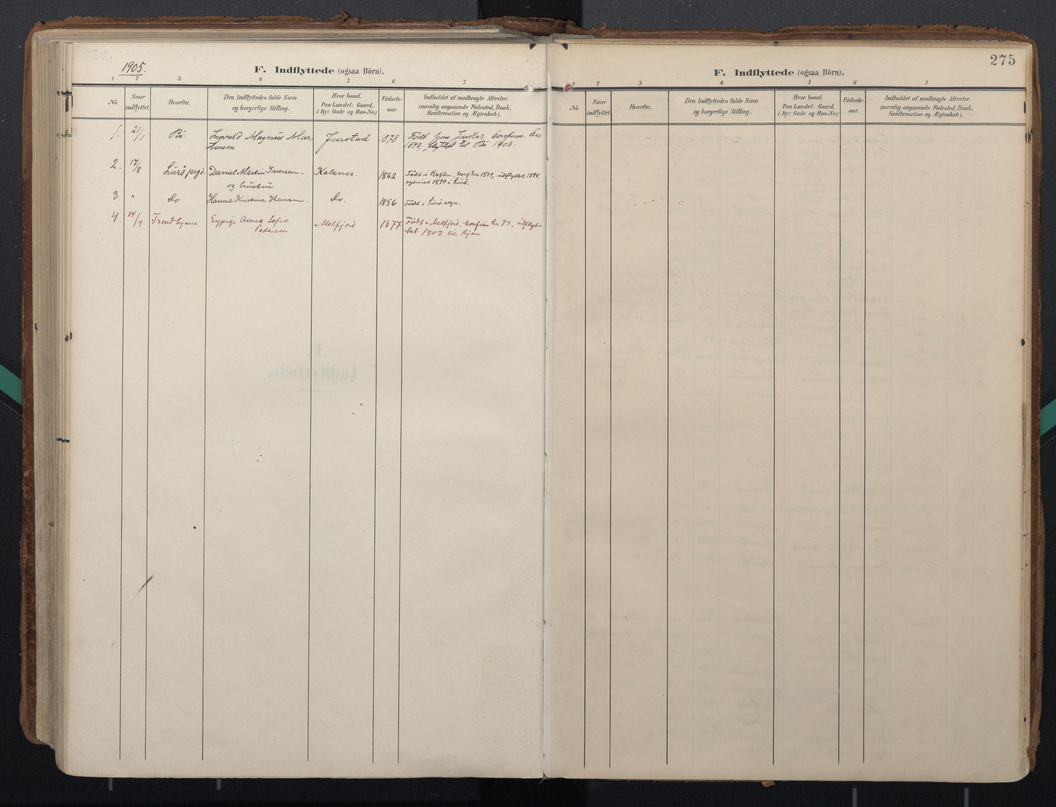 Ministerialprotokoller, klokkerbøker og fødselsregistre - Nordland, AV/SAT-A-1459/888/L1248: Parish register (official) no. 888A14, 1904-1913, p. 275