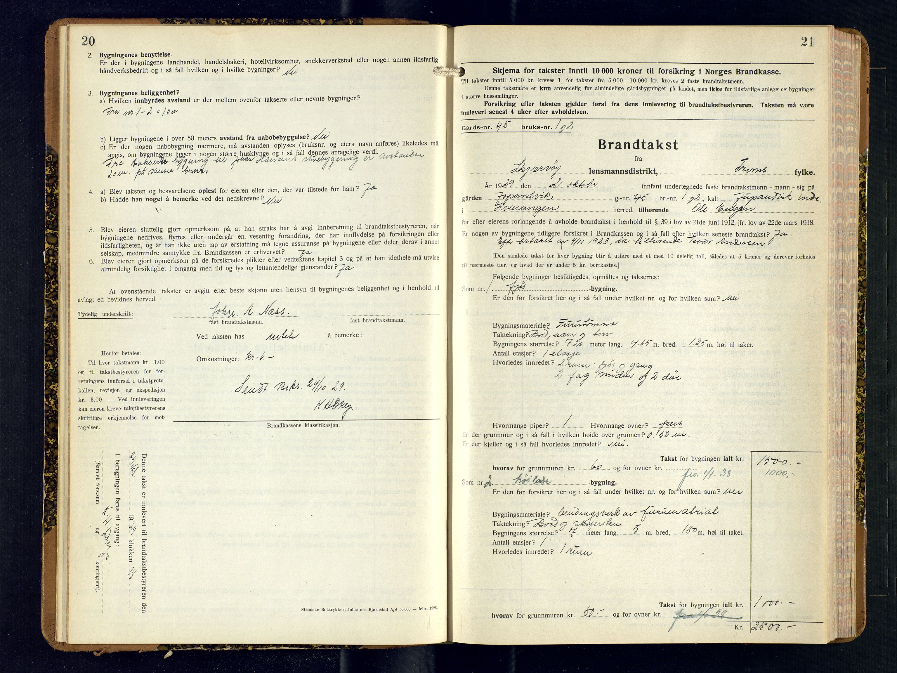 Skjervøy lensmannskontor, AV/SATØ-SATØ-63/F/Fu/Fub/L0262: Branntakstprotokoll (S), 1929-1931, p. 20-21