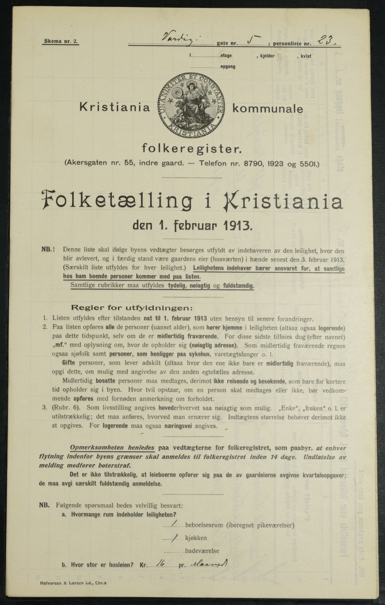 OBA, Municipal Census 1913 for Kristiania, 1913, p. 121793