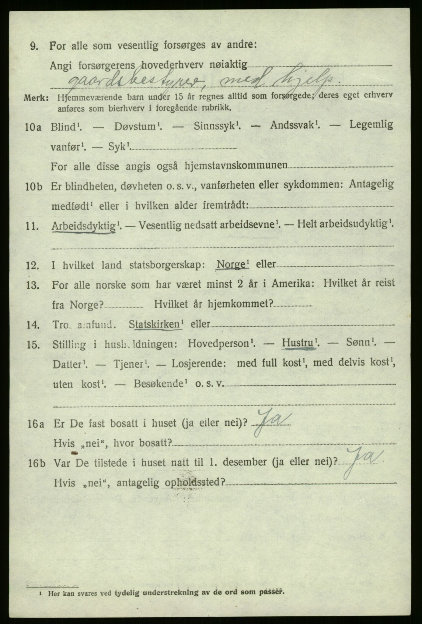 SAB, 1920 census for Naustdal, 1920, p. 3698