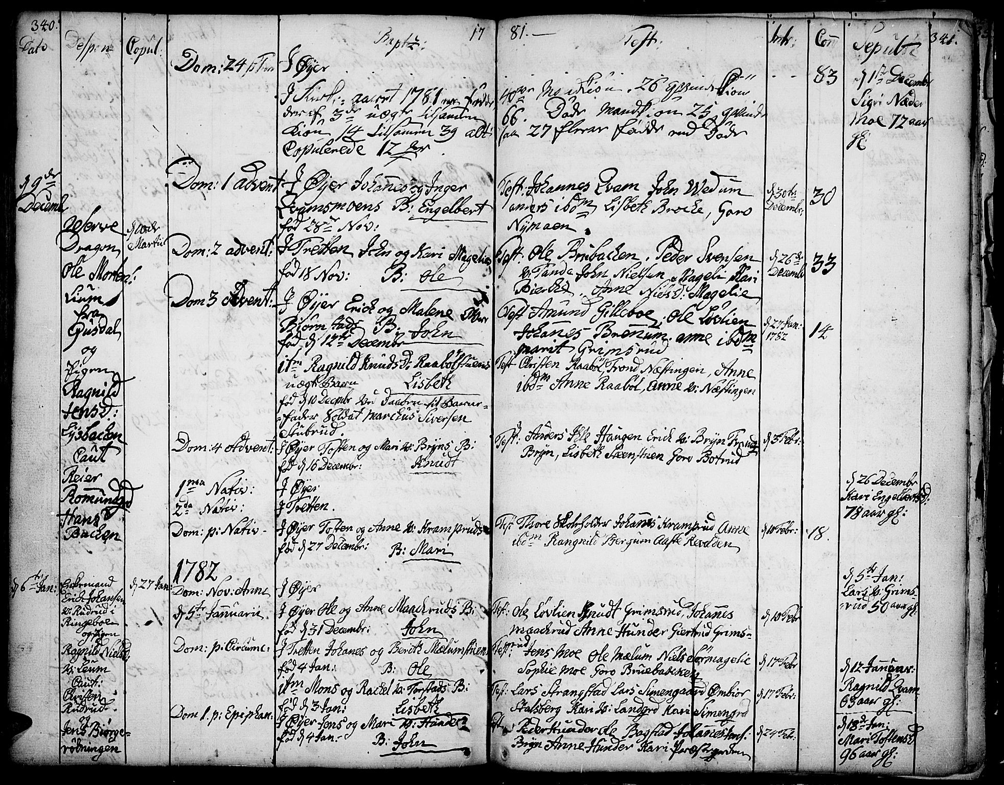 Øyer prestekontor, SAH/PREST-084/H/Ha/Haa/L0002: Parish register (official) no. 2, 1733-1784, p. 340-341