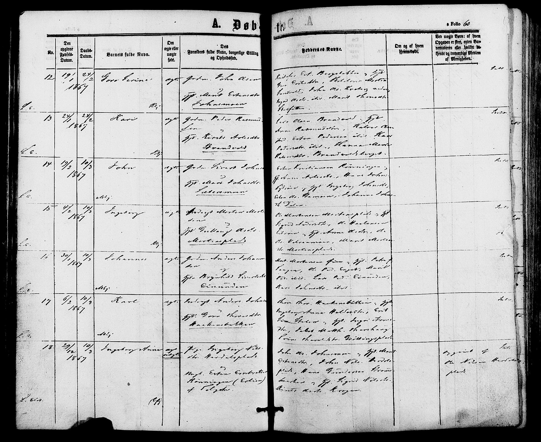 Alvdal prestekontor, AV/SAH-PREST-060/H/Ha/Haa/L0001: Parish register (official) no. 1, 1863-1882, p. 60