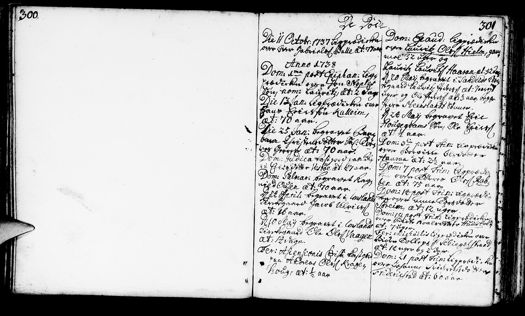 Vikedal sokneprestkontor, AV/SAST-A-101840/01/IV: Parish register (official) no. A 1, 1737-1778, p. 300-301