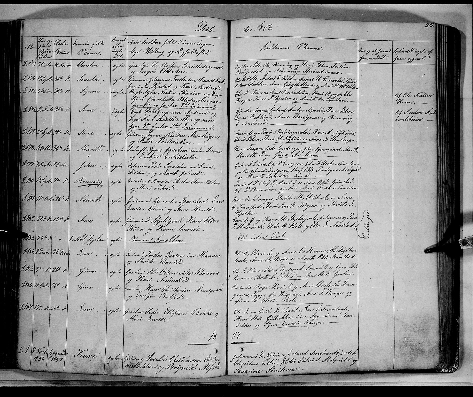 Lom prestekontor, SAH/PREST-070/K/L0006: Parish register (official) no. 6A, 1837-1863, p. 210