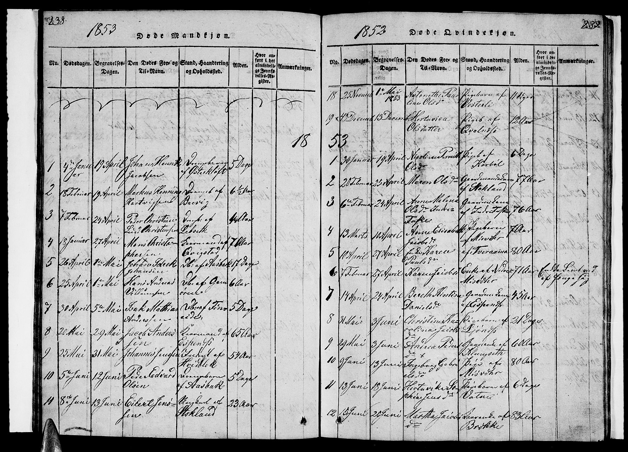 Ministerialprotokoller, klokkerbøker og fødselsregistre - Nordland, AV/SAT-A-1459/852/L0752: Parish register (copy) no. 852C03, 1840-1855, p. 238-239