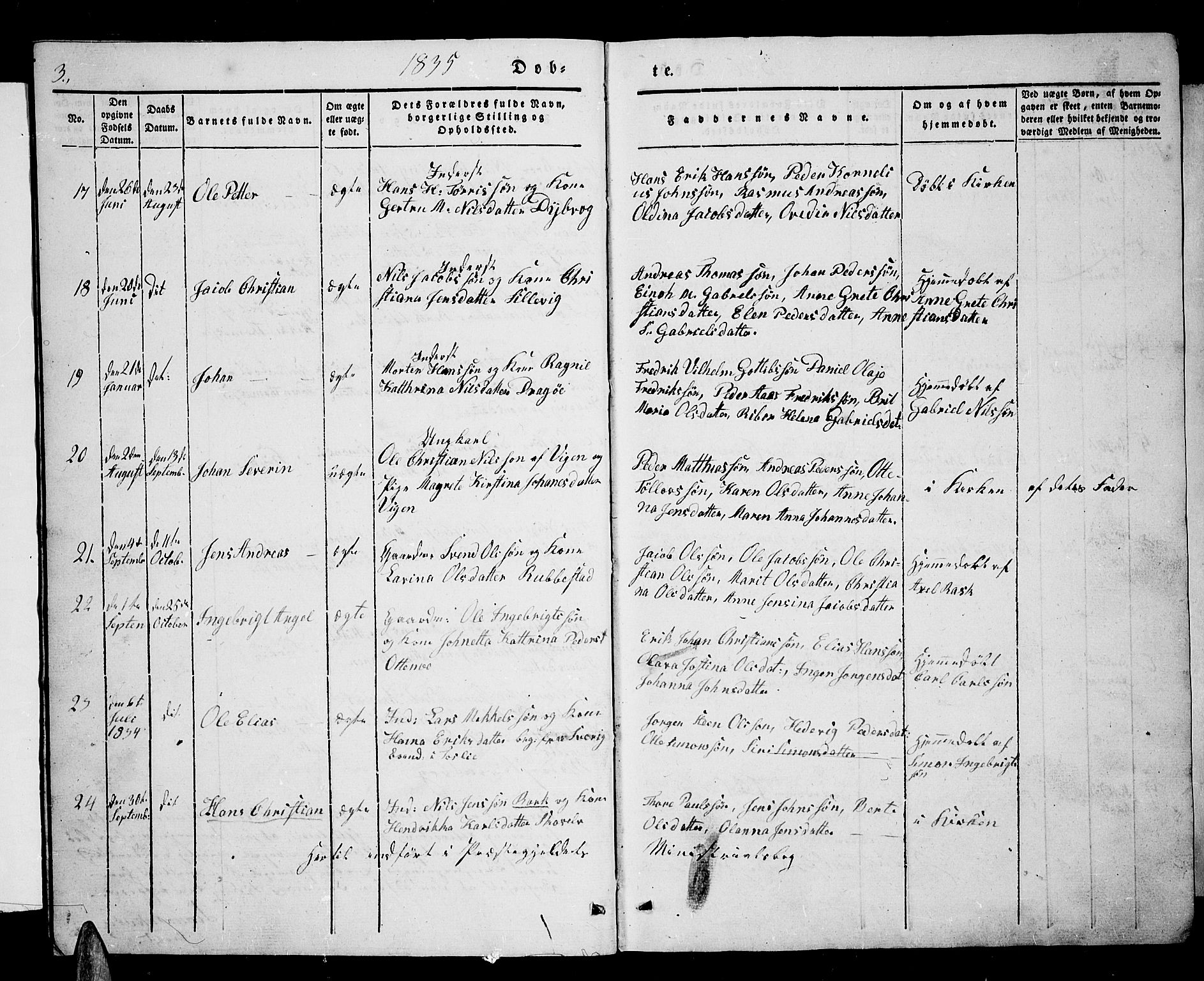 Tranøy sokneprestkontor, AV/SATØ-S-1313/I/Ia/Iab/L0001klokker: Parish register (copy) no. 1, 1835-1853, p. 3