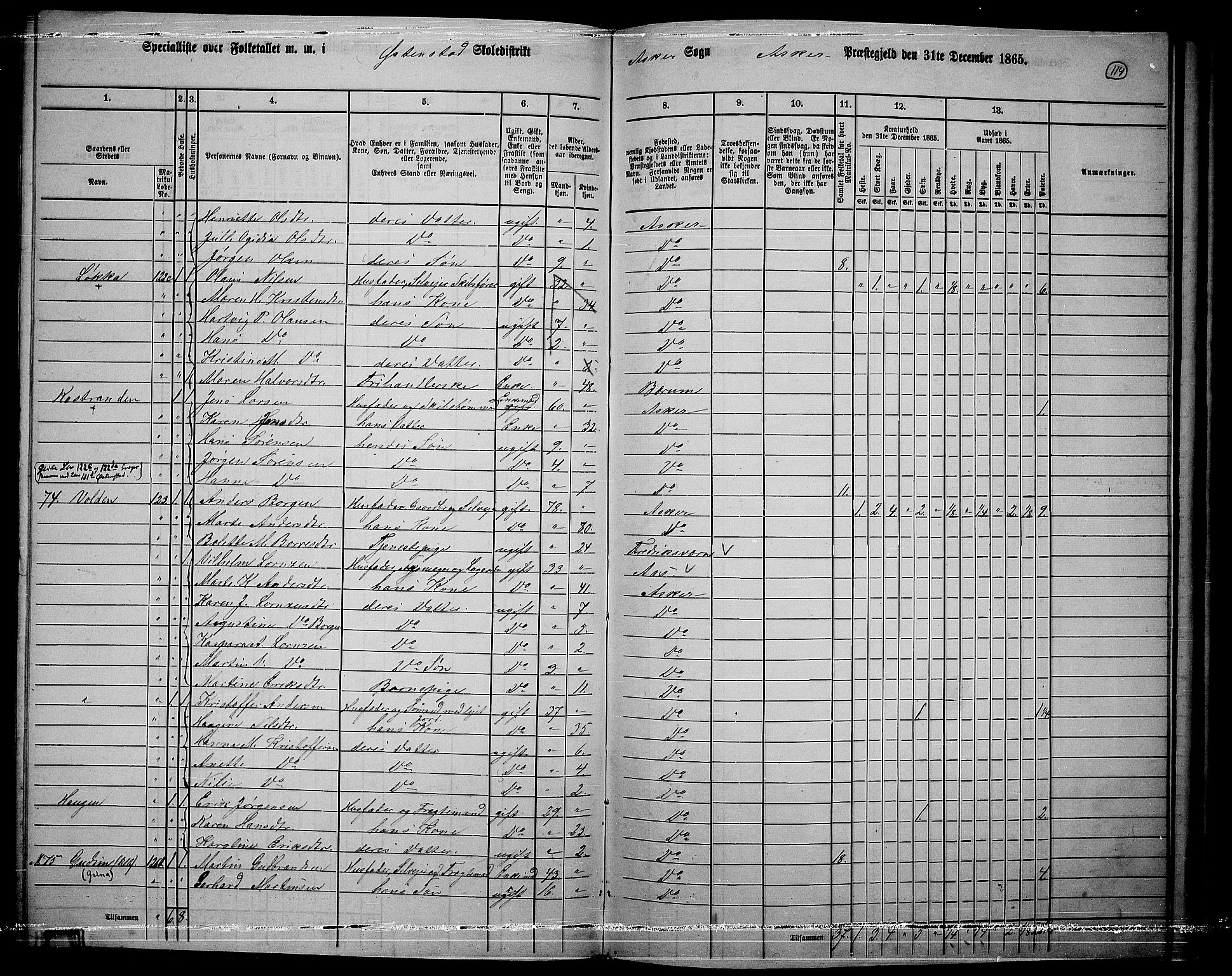 RA, 1865 census for Asker, 1865, p. 110