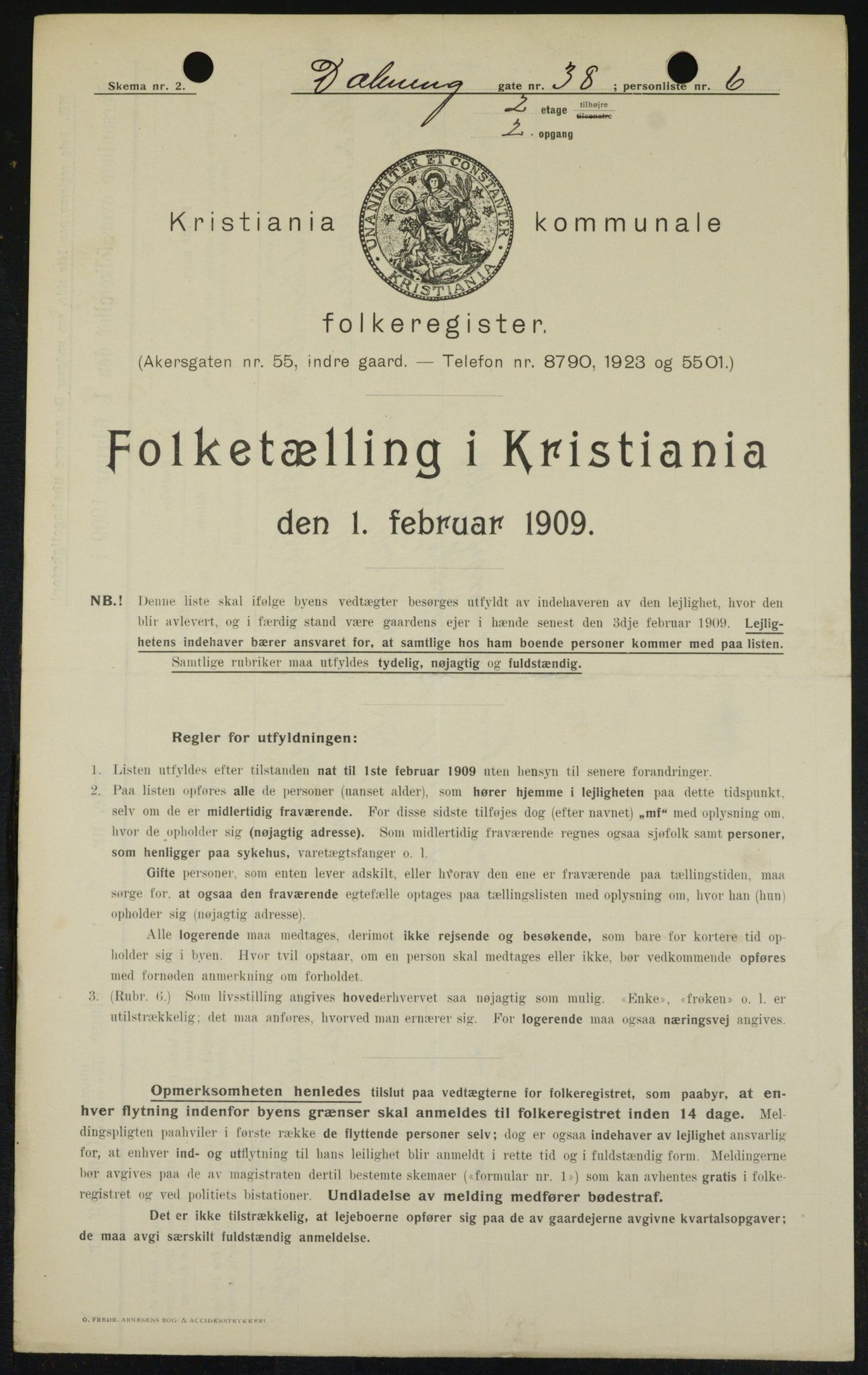 OBA, Municipal Census 1909 for Kristiania, 1909, p. 16277