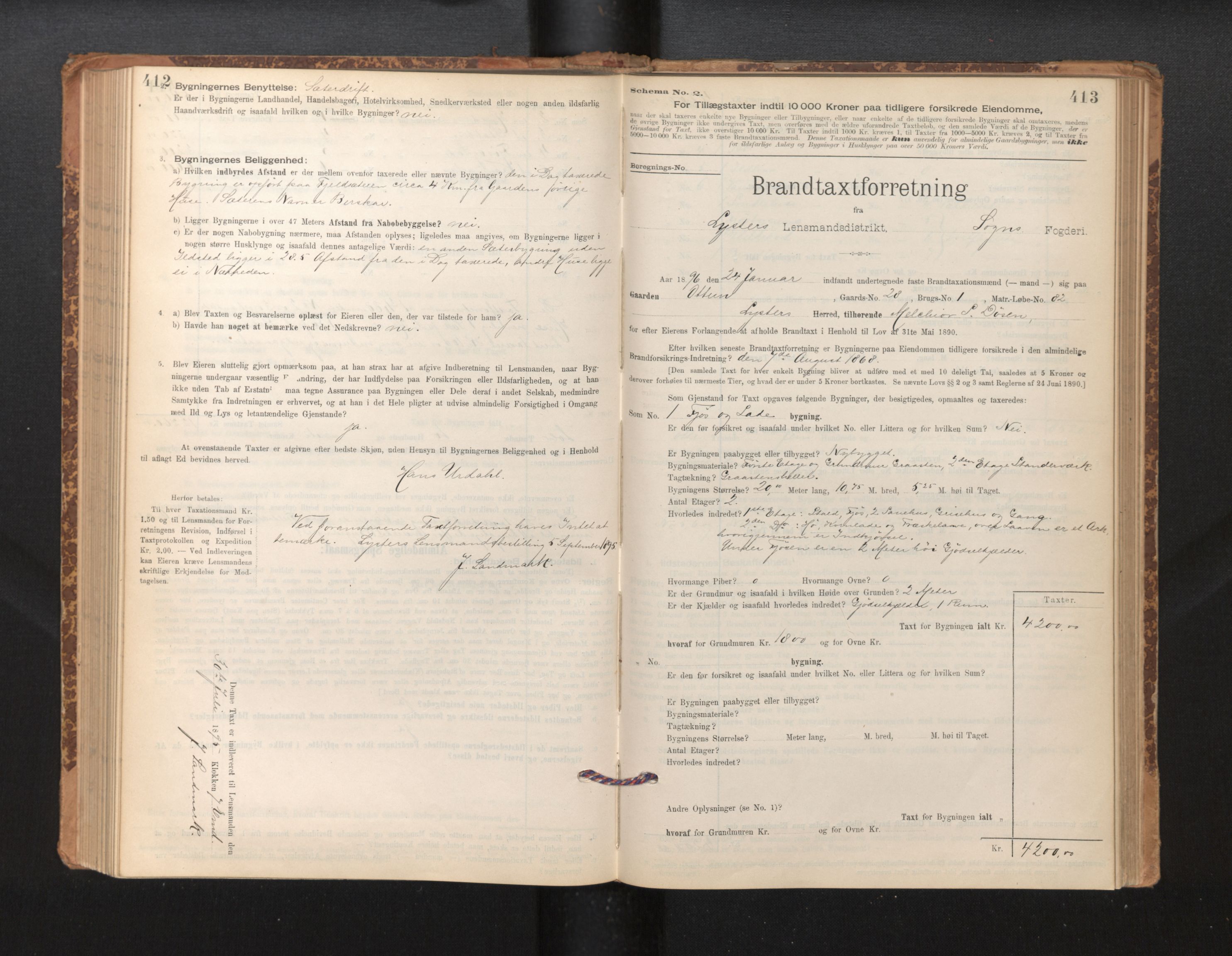Lensmannen i Luster, SAB/A-29301/0012/L0007: Branntakstprotokoll, skjematakst, 1895-1935, p. 412-413