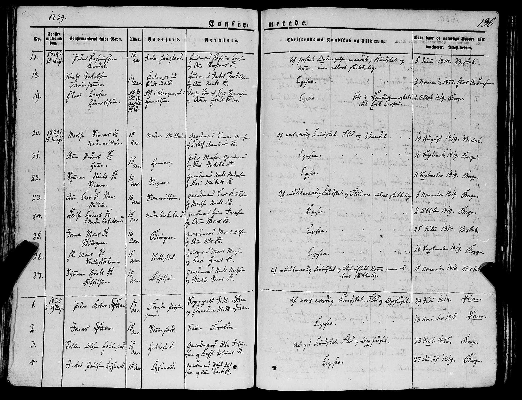 Fana Sokneprestembete, SAB/A-75101/H/Haa/Haaa/L0008: Parish register (official) no. A 8, 1829-1851, p. 136