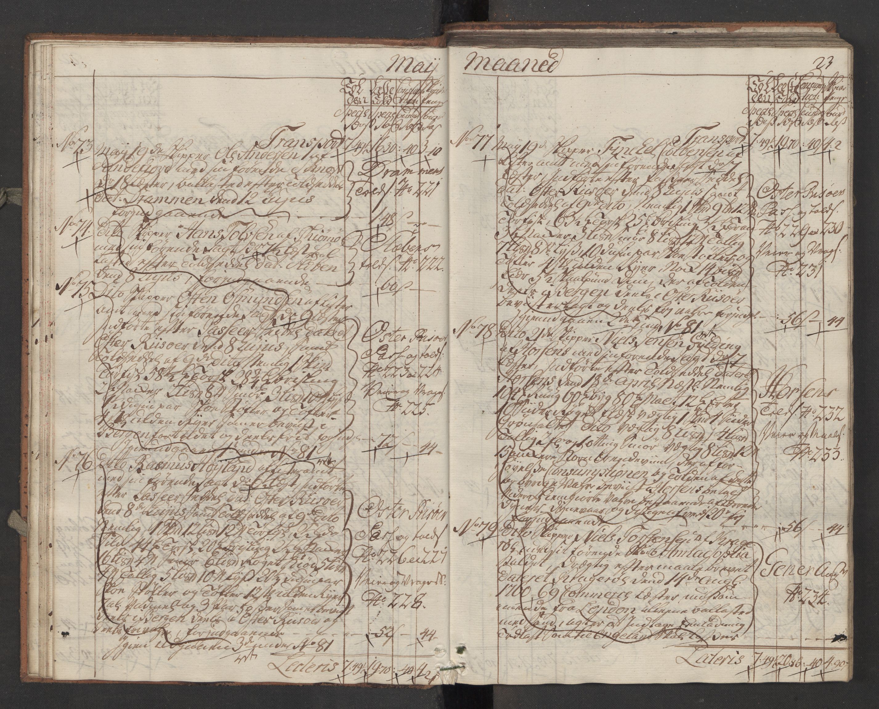 Generaltollkammeret, tollregnskaper, AV/RA-EA-5490/R13/L0036/0001: Tollregnskaper Kragerø / Inngående hovedtollbok, 1764, p. 22b-23a