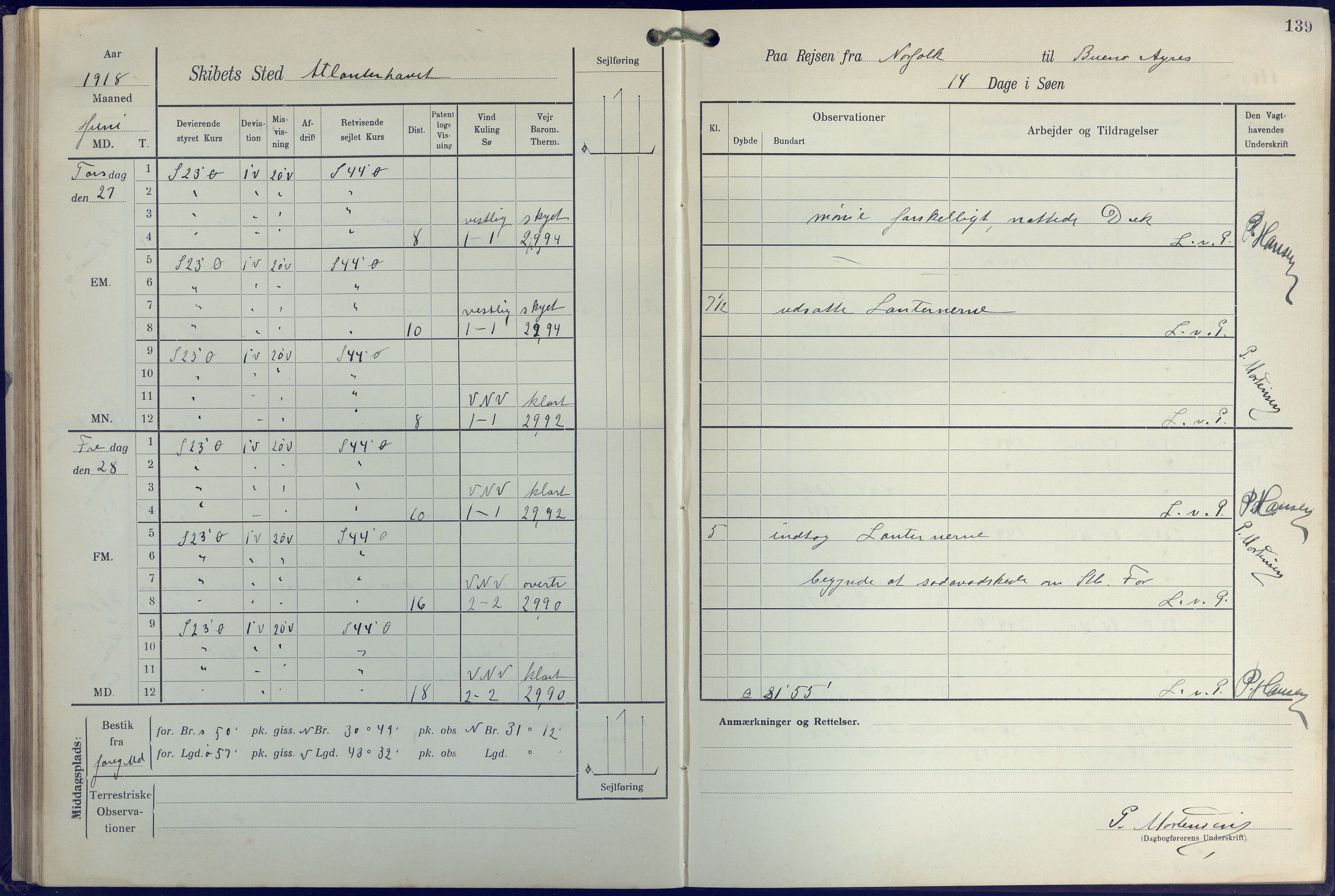 Fartøysarkivet, AAKS/PA-1934/F/L0271: Pehr Ugland (bark), 1917-1919, p. 139