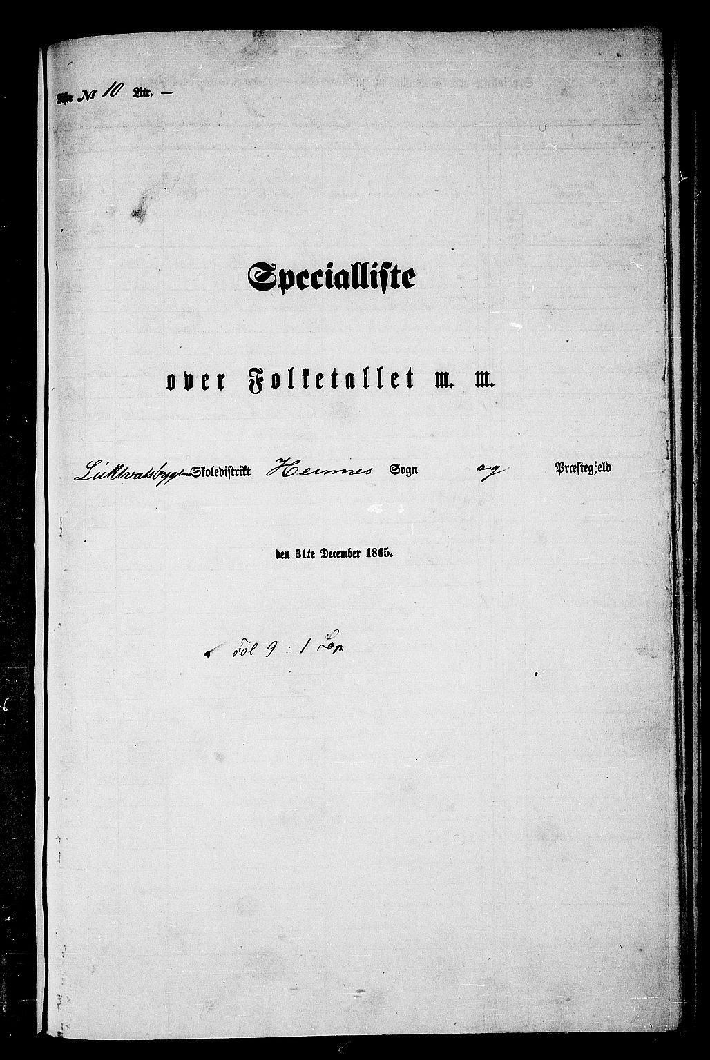 RA, 1865 census for Hemnes, 1865, p. 160