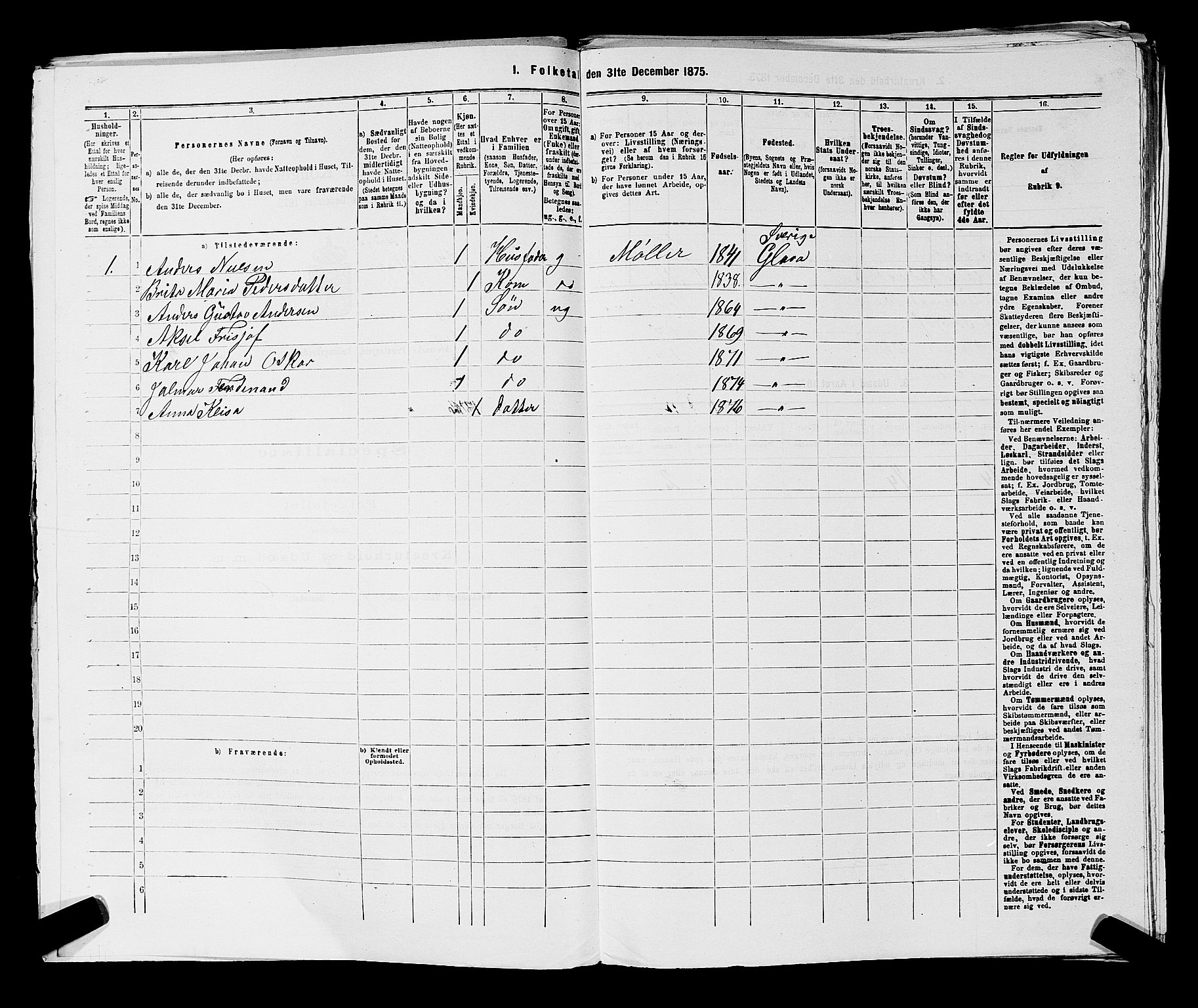 RA, 1875 census for 0118P Aremark, 1875, p. 1031