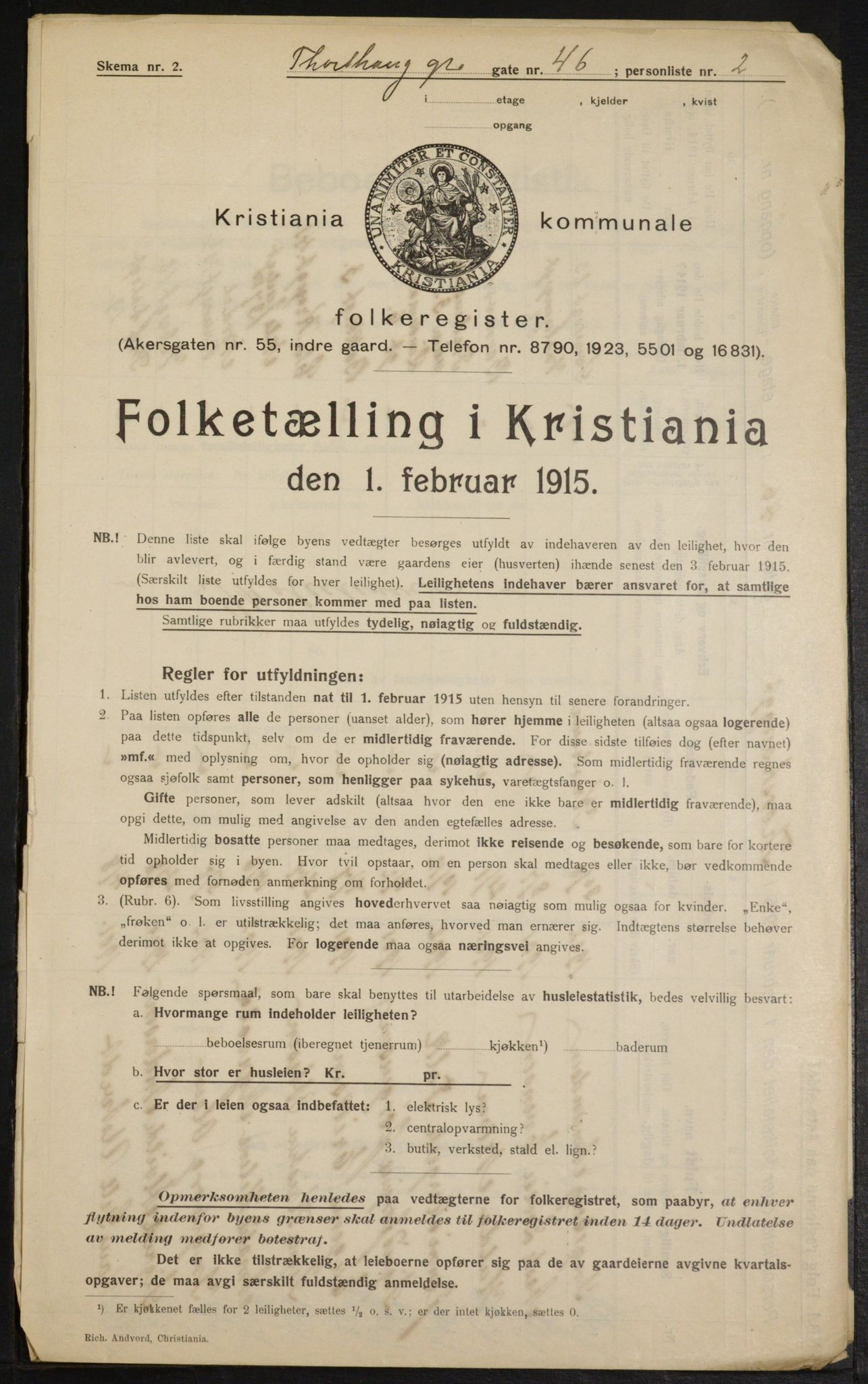 OBA, Municipal Census 1915 for Kristiania, 1915, p. 115314