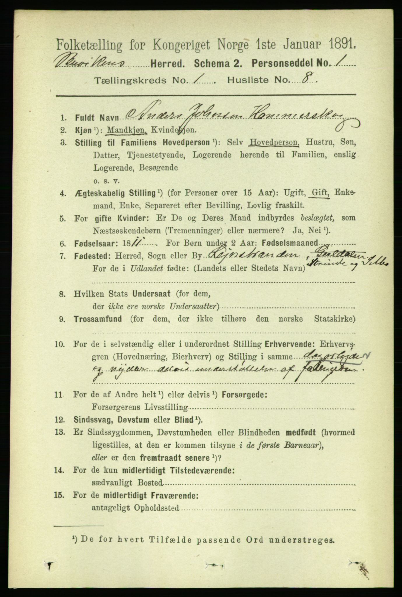 RA, 1891 census for 1656 Buvik, 1891, p. 131