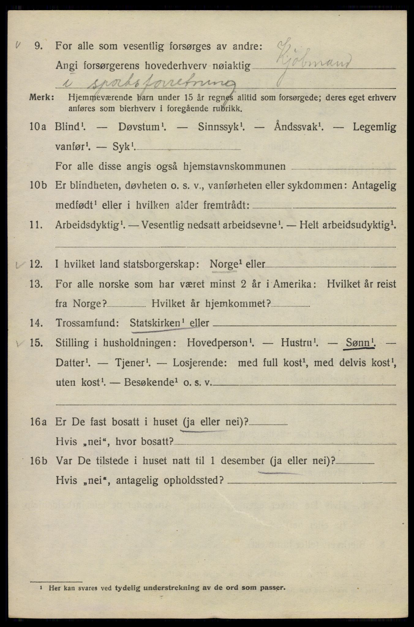 SAO, 1920 census for Kristiania, 1920, p. 199916