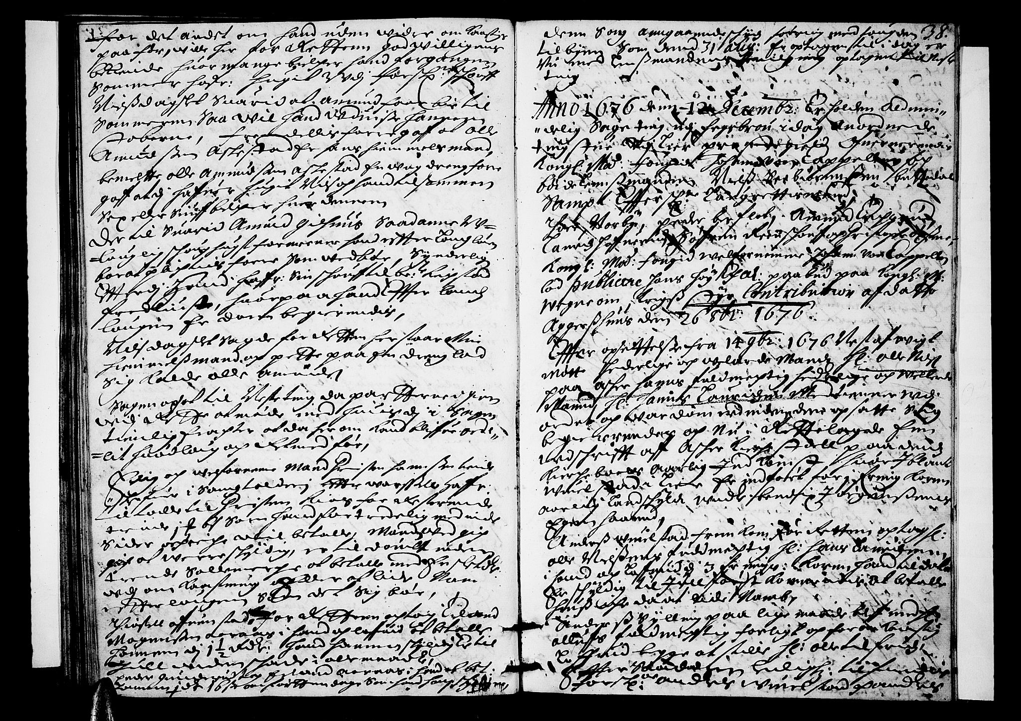Lier, Røyken og Hurum sorenskriveri, SAKO/A-89/F/Fa/L0017: Tingbok, 1676, p. 38