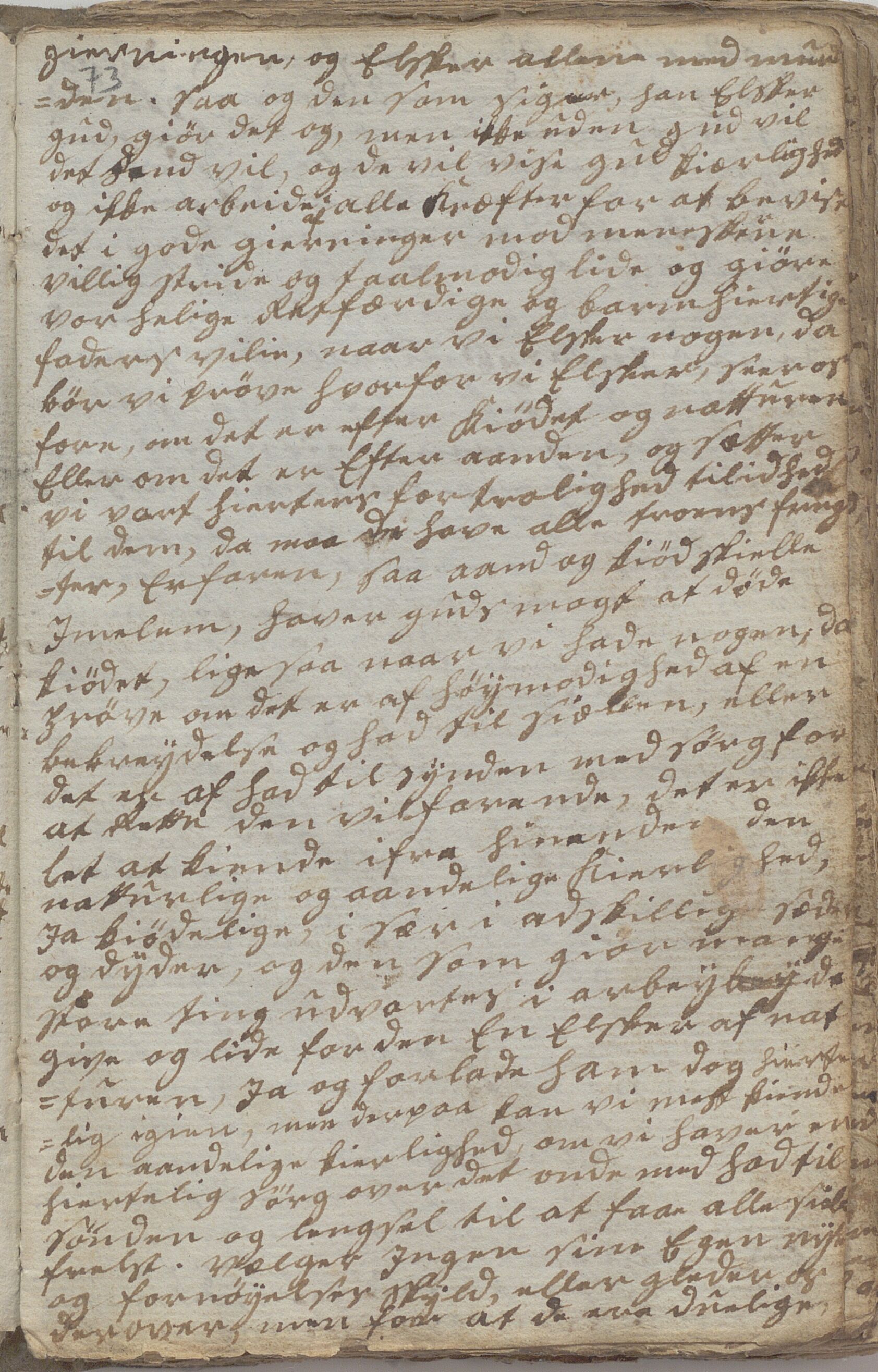 Heggtveitsamlingen, TMF/A-1007/H/L0046/0007: Brev, kopibøker, prekener, manus etc.  / "Fossem" - Kopibok. Sanger og brev, 1800-1802, p. 73