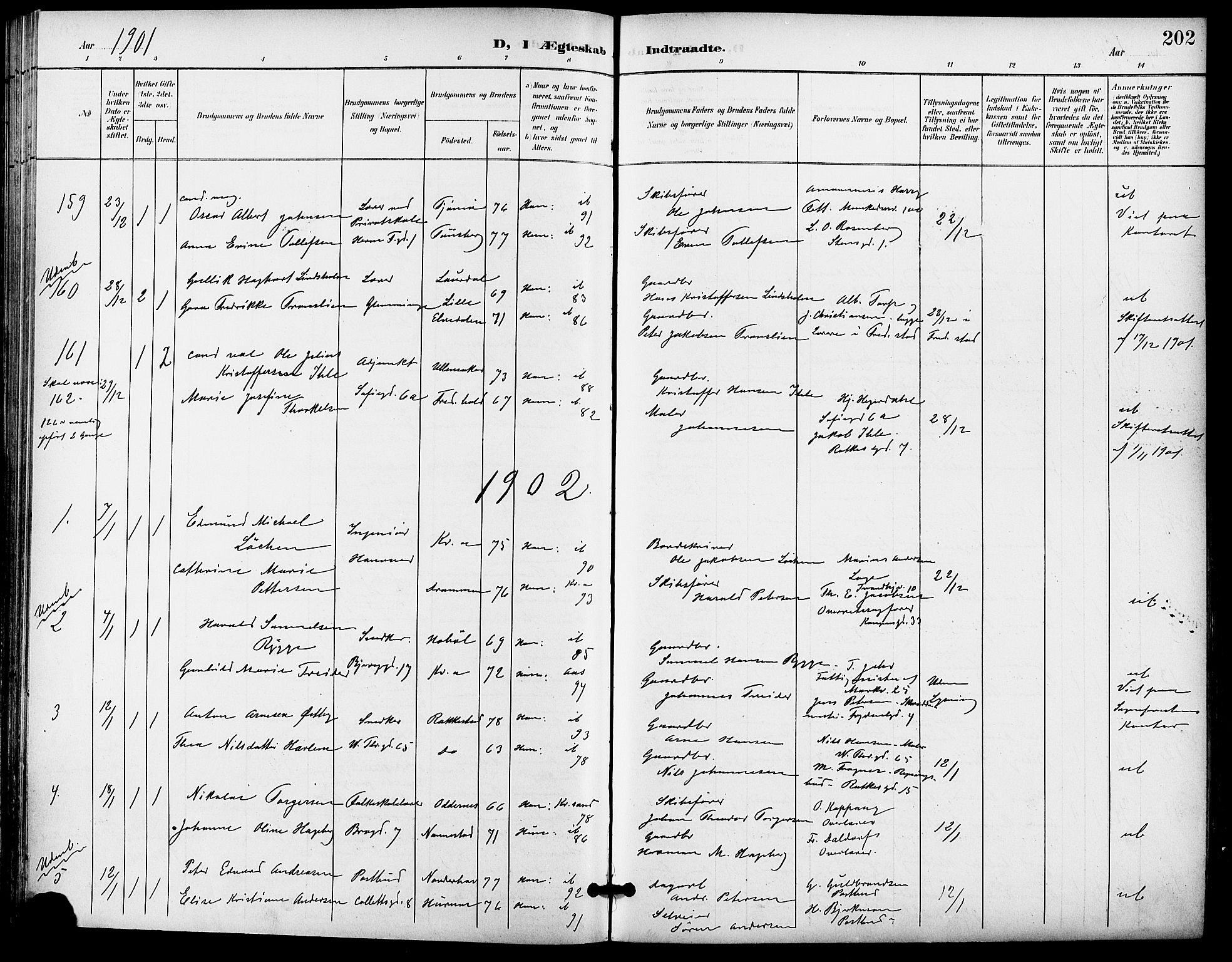 Gamle Aker prestekontor Kirkebøker, SAO/A-10617a/F/L0012: Parish register (official) no. 12, 1898-1910, p. 202