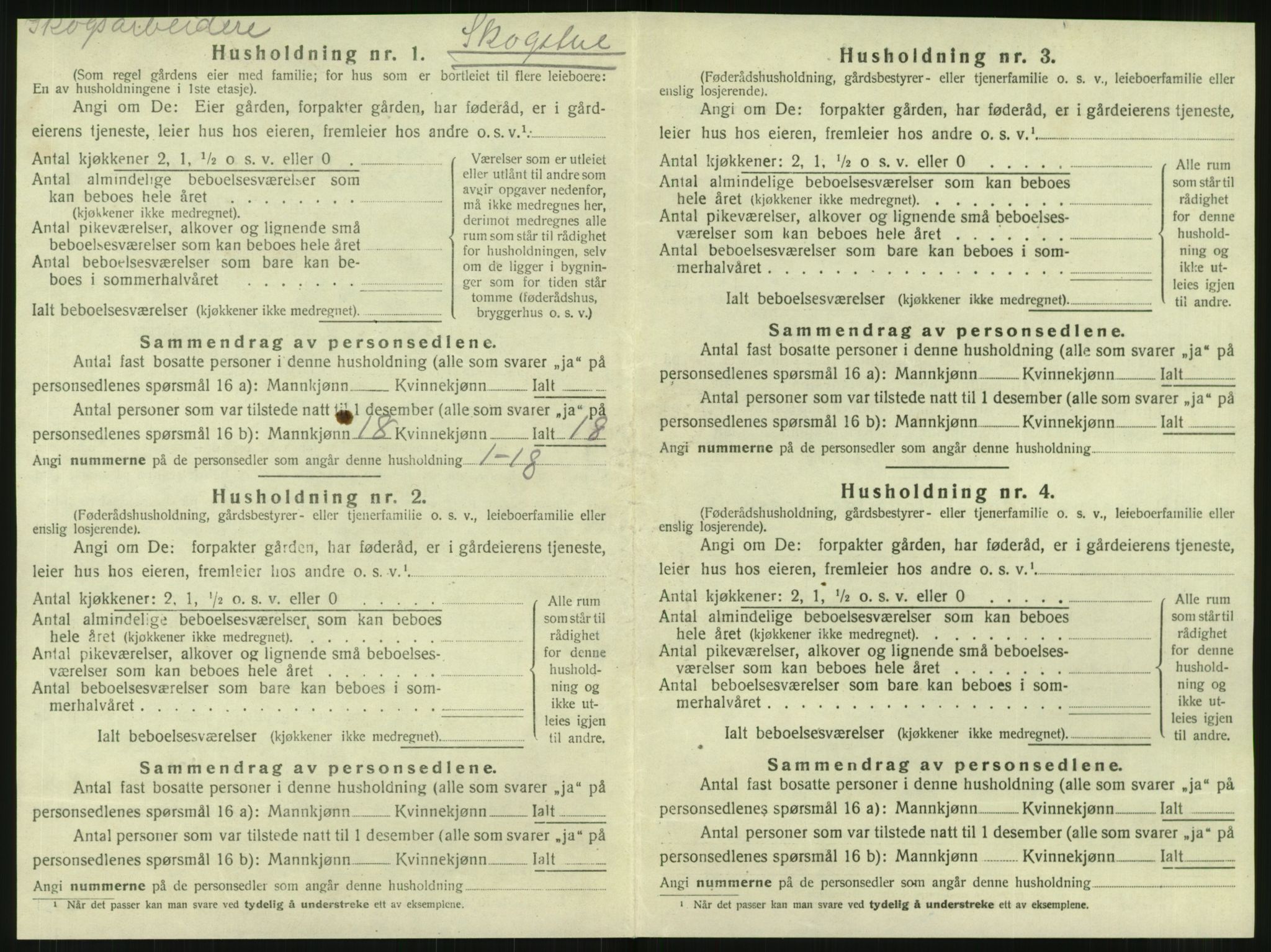 SAT, 1920 census for Ogndal, 1920, p. 494