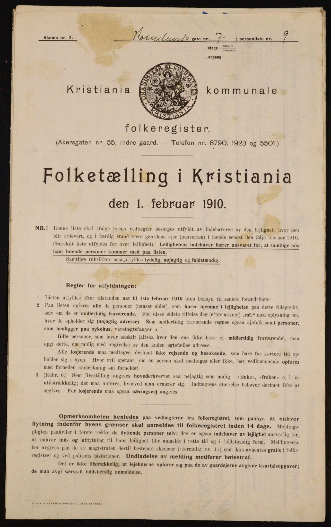 OBA, Municipal Census 1910 for Kristiania, 1910, p. 80380