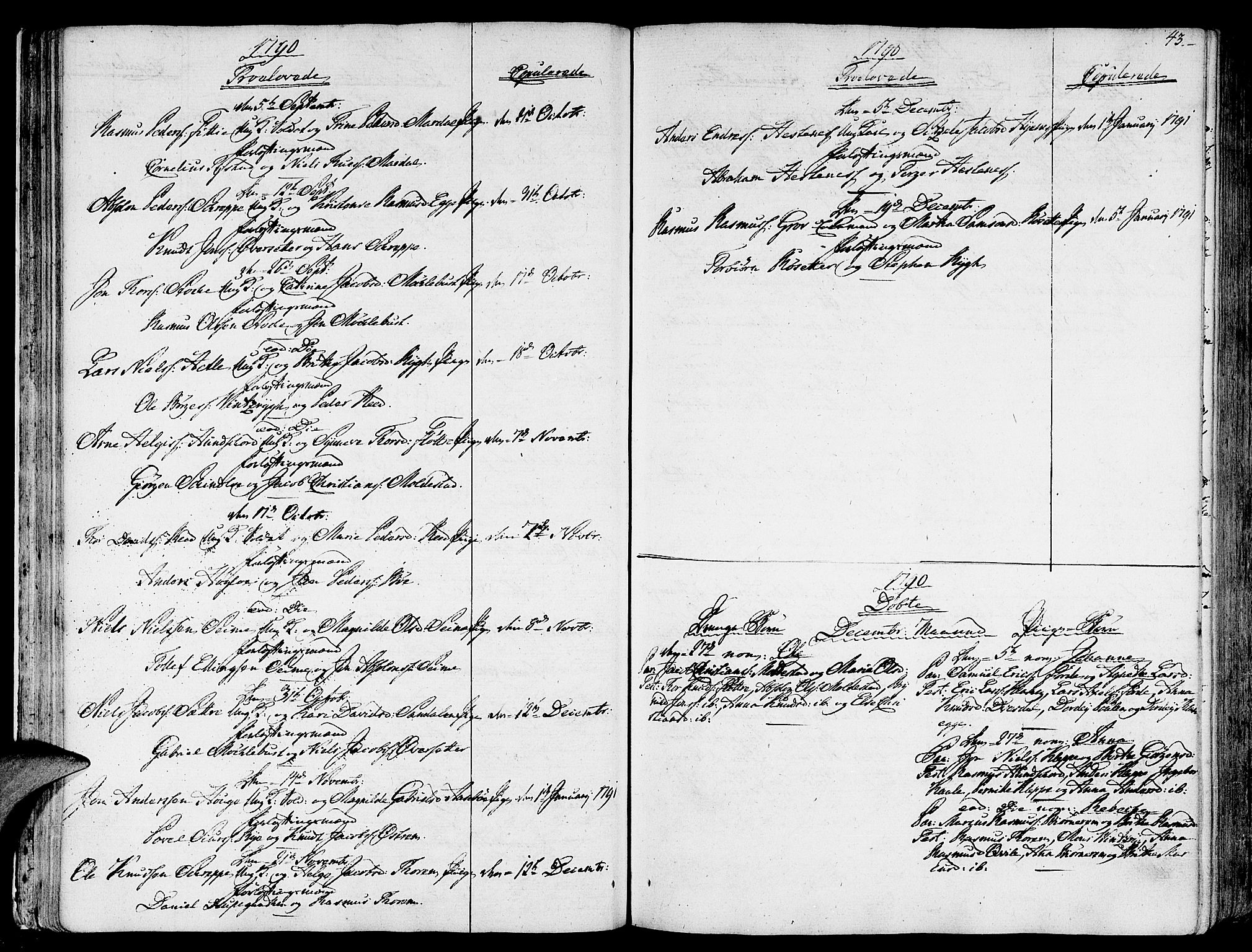 Gloppen sokneprestembete, SAB/A-80101/H/Haa/Haaa/L0005: Parish register (official) no. A 5, 1785-1815, p. 43