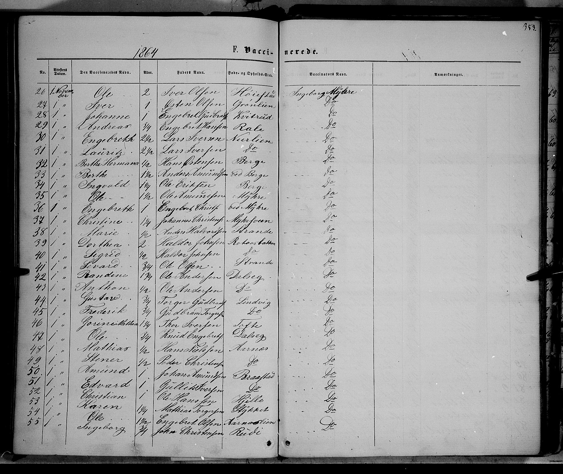 Ringebu prestekontor, AV/SAH-PREST-082/H/Ha/Haa/L0007: Parish register (official) no. 7, 1860-1877, p. 353