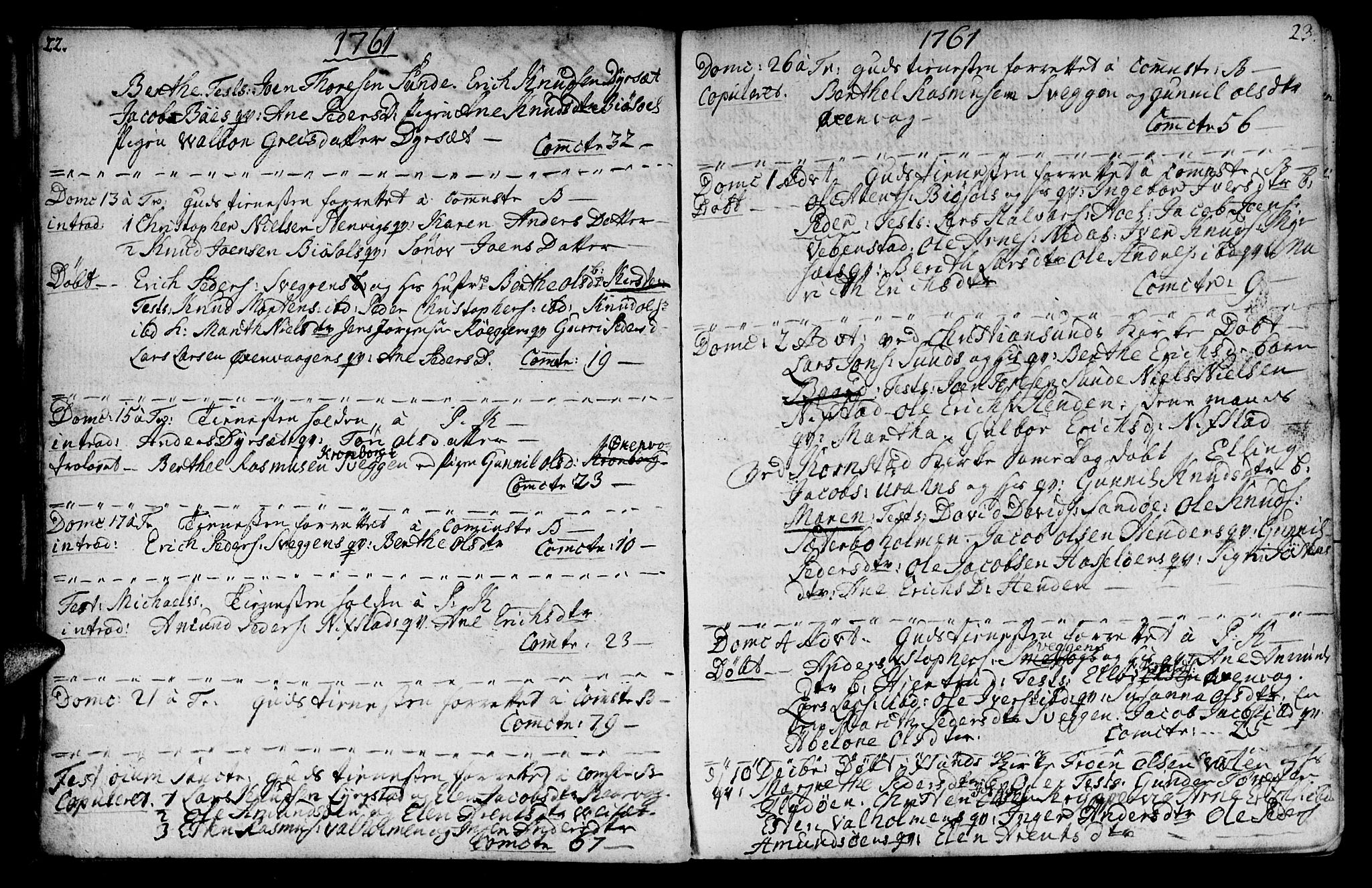 Ministerialprotokoller, klokkerbøker og fødselsregistre - Møre og Romsdal, AV/SAT-A-1454/569/L0816: Parish register (official) no. 569A02, 1759-1805, p. 22-23