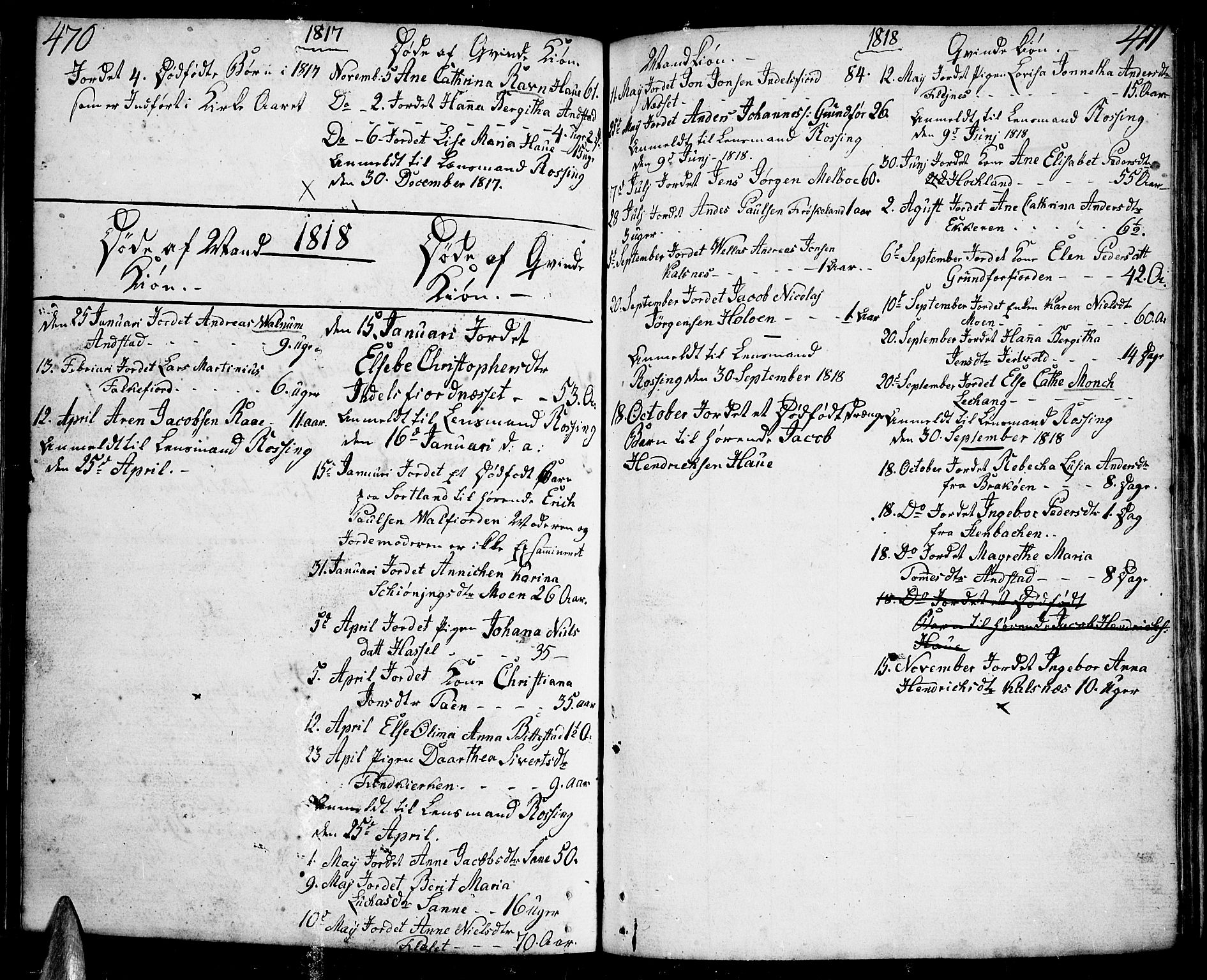 Ministerialprotokoller, klokkerbøker og fødselsregistre - Nordland, AV/SAT-A-1459/888/L1235: Parish register (official) no. 888A04 /1, 1812-1820, p. 470-471