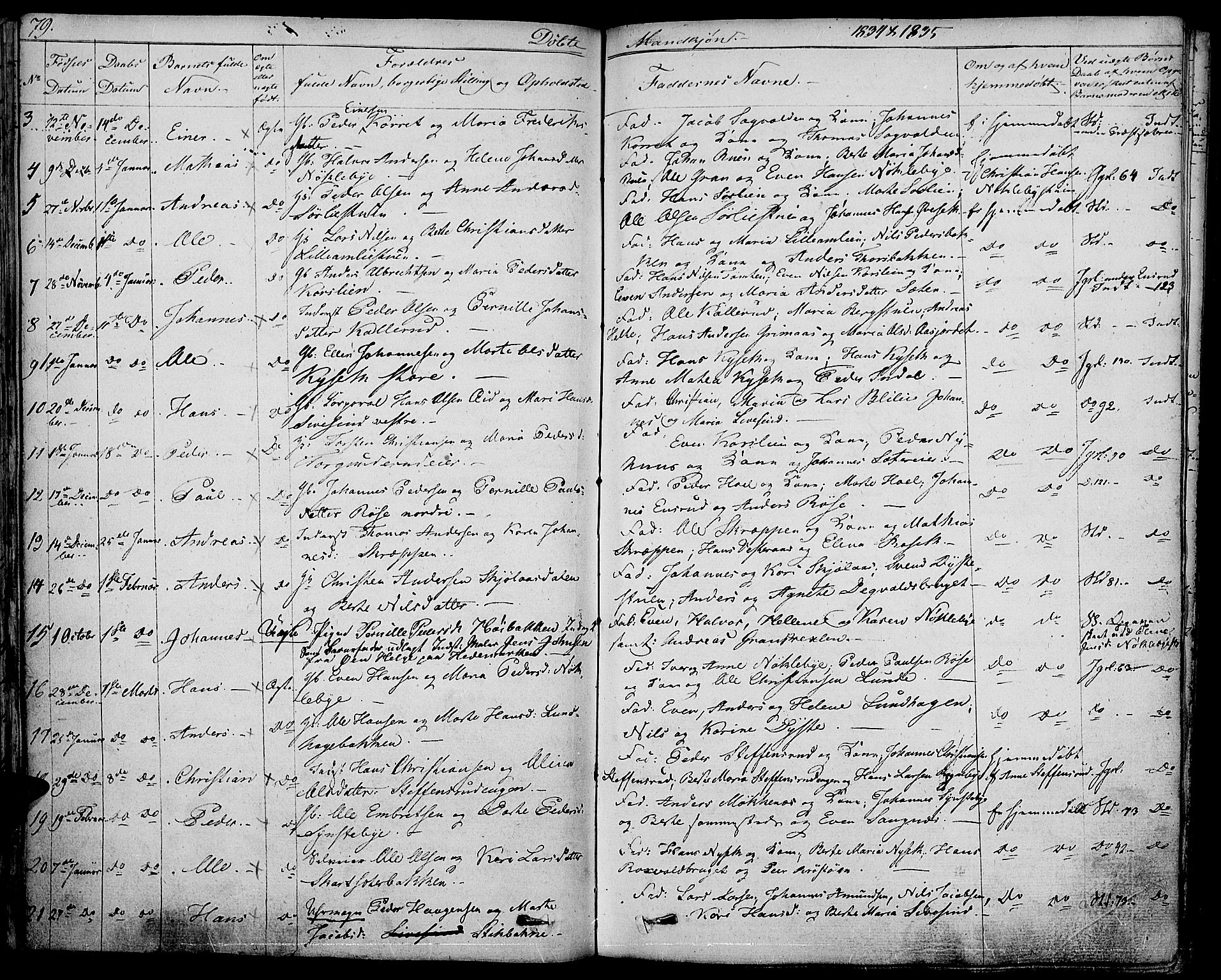 Vestre Toten prestekontor, AV/SAH-PREST-108/H/Ha/Haa/L0002: Parish register (official) no. 2, 1825-1837, p. 79