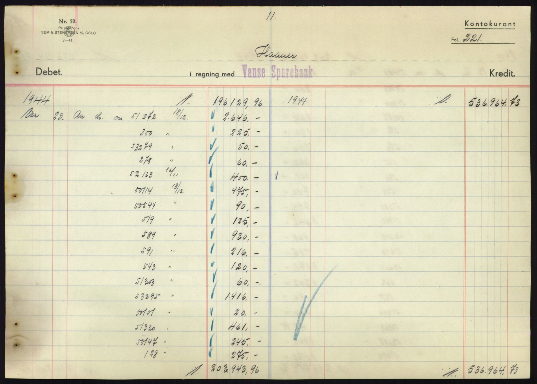 Forsvarsdepartementet, 10. kontor / Oppgjørskontoret, AV/RA-RAFA-1225/D/Db/L0180: Lista oppgjørskontor, 1942-1952, p. 1869