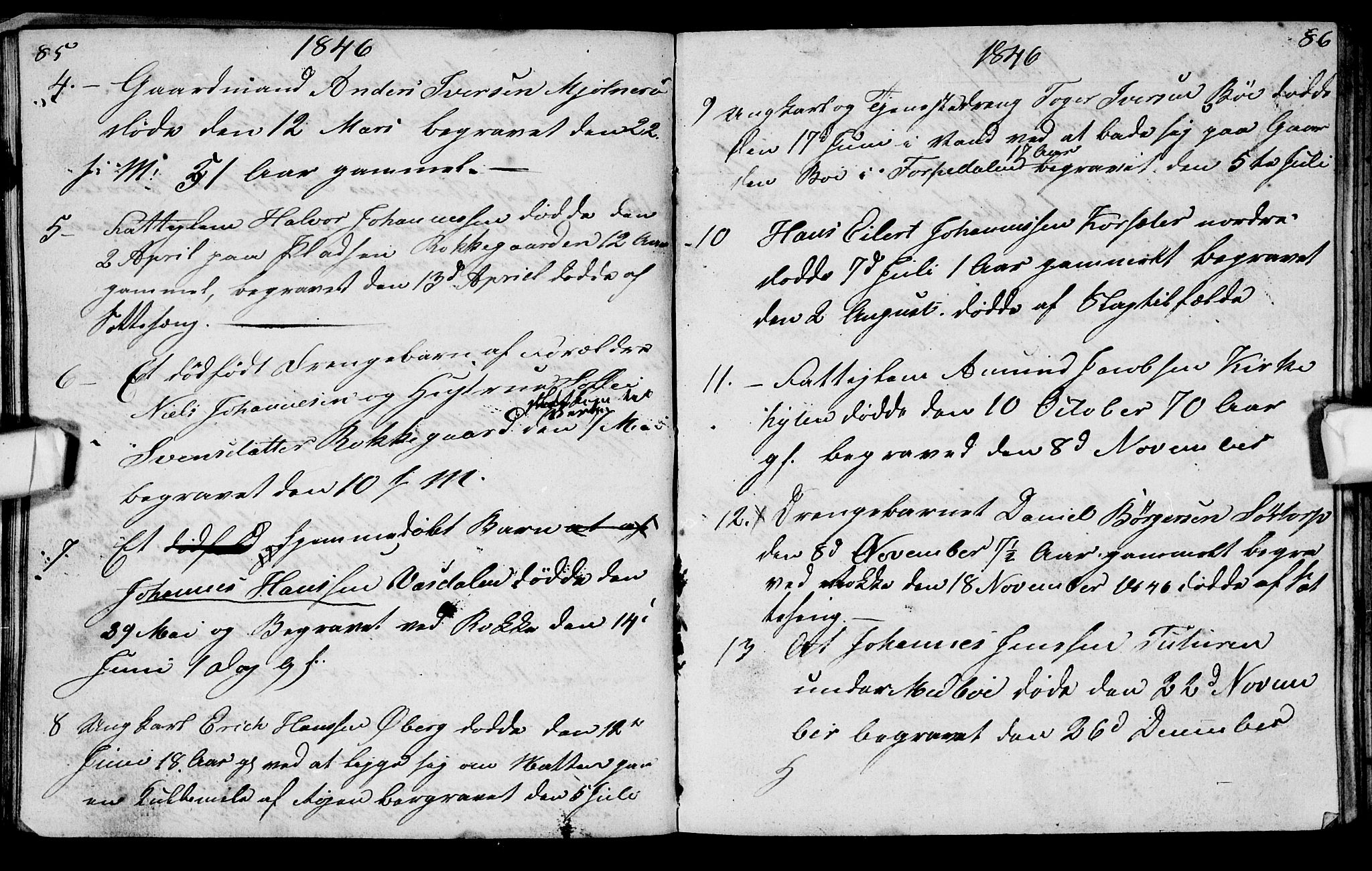 Berg prestekontor Kirkebøker, AV/SAO-A-10902/G/Gc/L0001: Parish register (copy) no. III 1, 1844-1855, p. 85-86