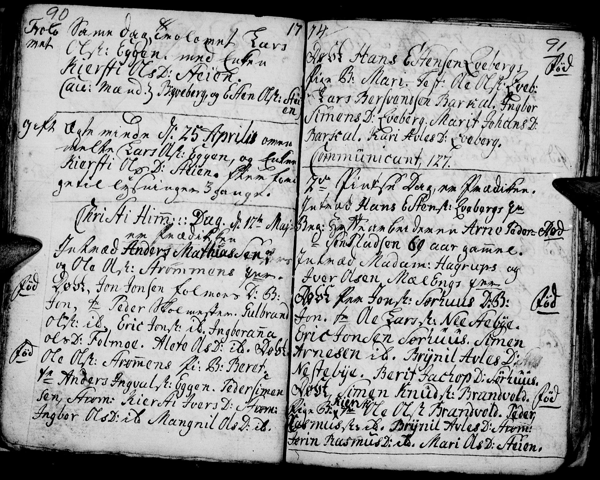 Tynset prestekontor, SAH/PREST-058/H/Ha/Hab/L0009: Parish register (official) no. 9, 1769-1781, p. 90-91