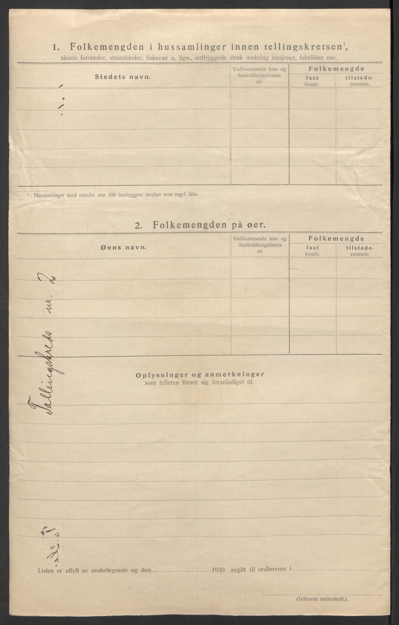 SAK, 1920 census for Tonstad, 1920, p. 16