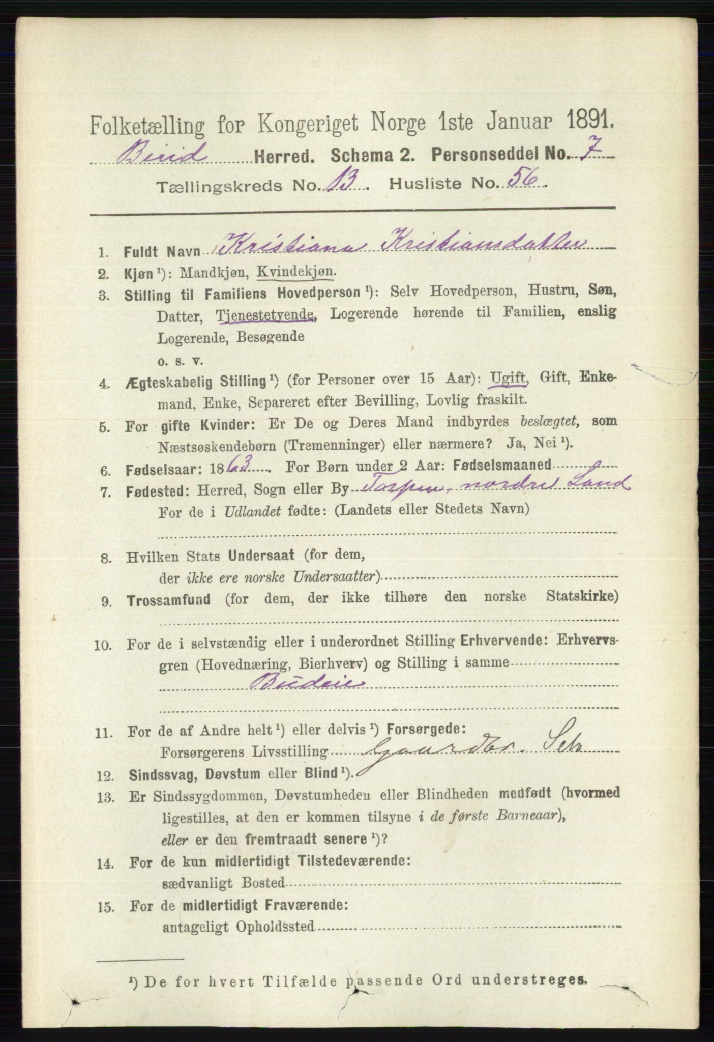 RA, 1891 census for 0525 Biri, 1891, p. 5654