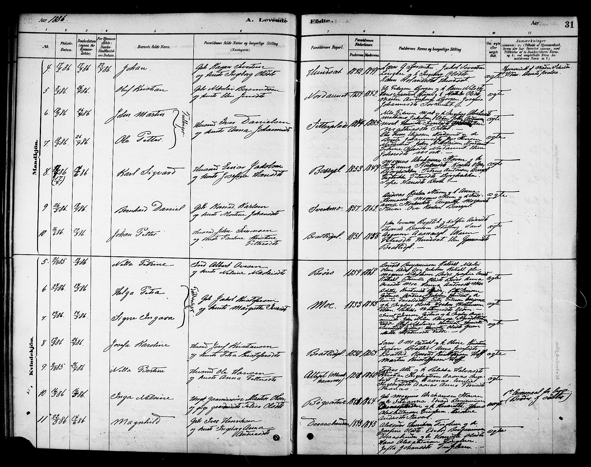 Ministerialprotokoller, klokkerbøker og fødselsregistre - Nord-Trøndelag, AV/SAT-A-1458/742/L0408: Parish register (official) no. 742A01, 1878-1890, p. 31