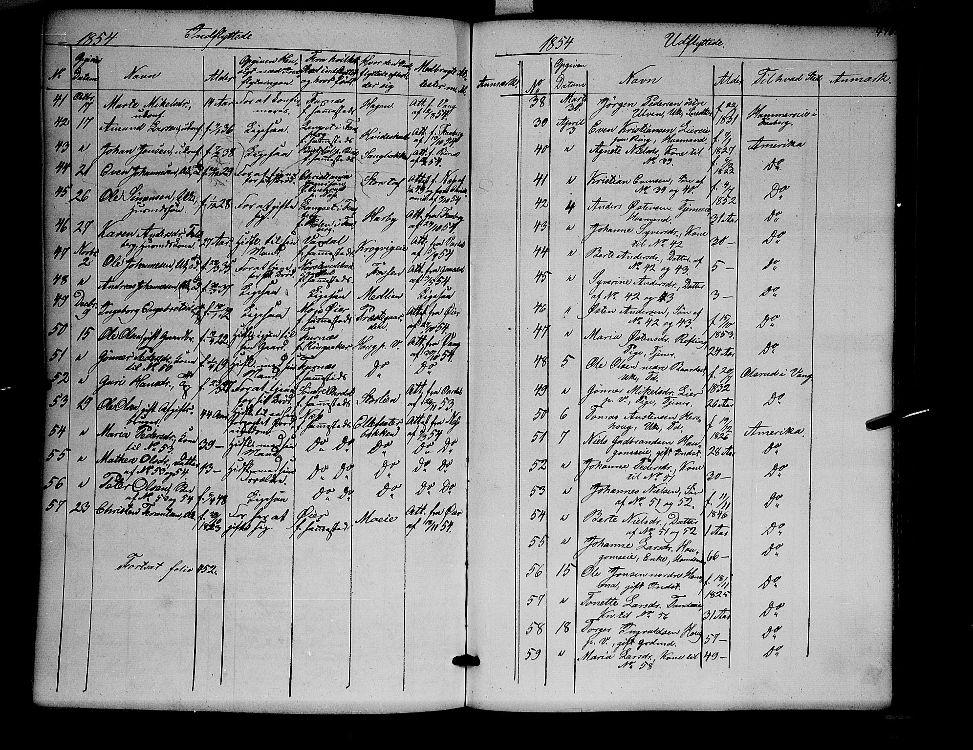 Ringsaker prestekontor, SAH/PREST-014/K/Ka/L0009: Parish register (official) no. 9, 1850-1860, p. 446