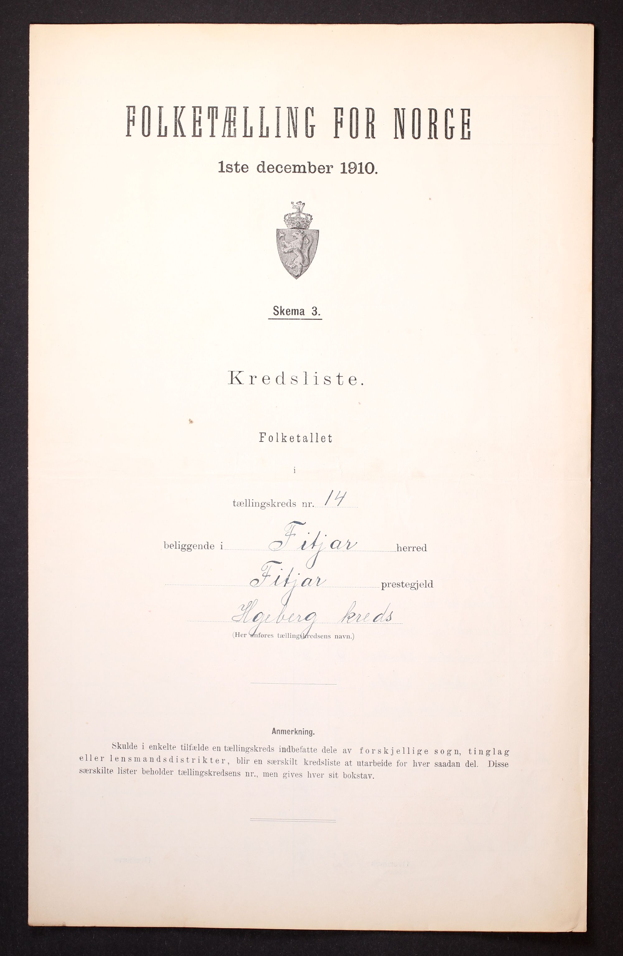 RA, 1910 census for Fitjar, 1910, p. 43