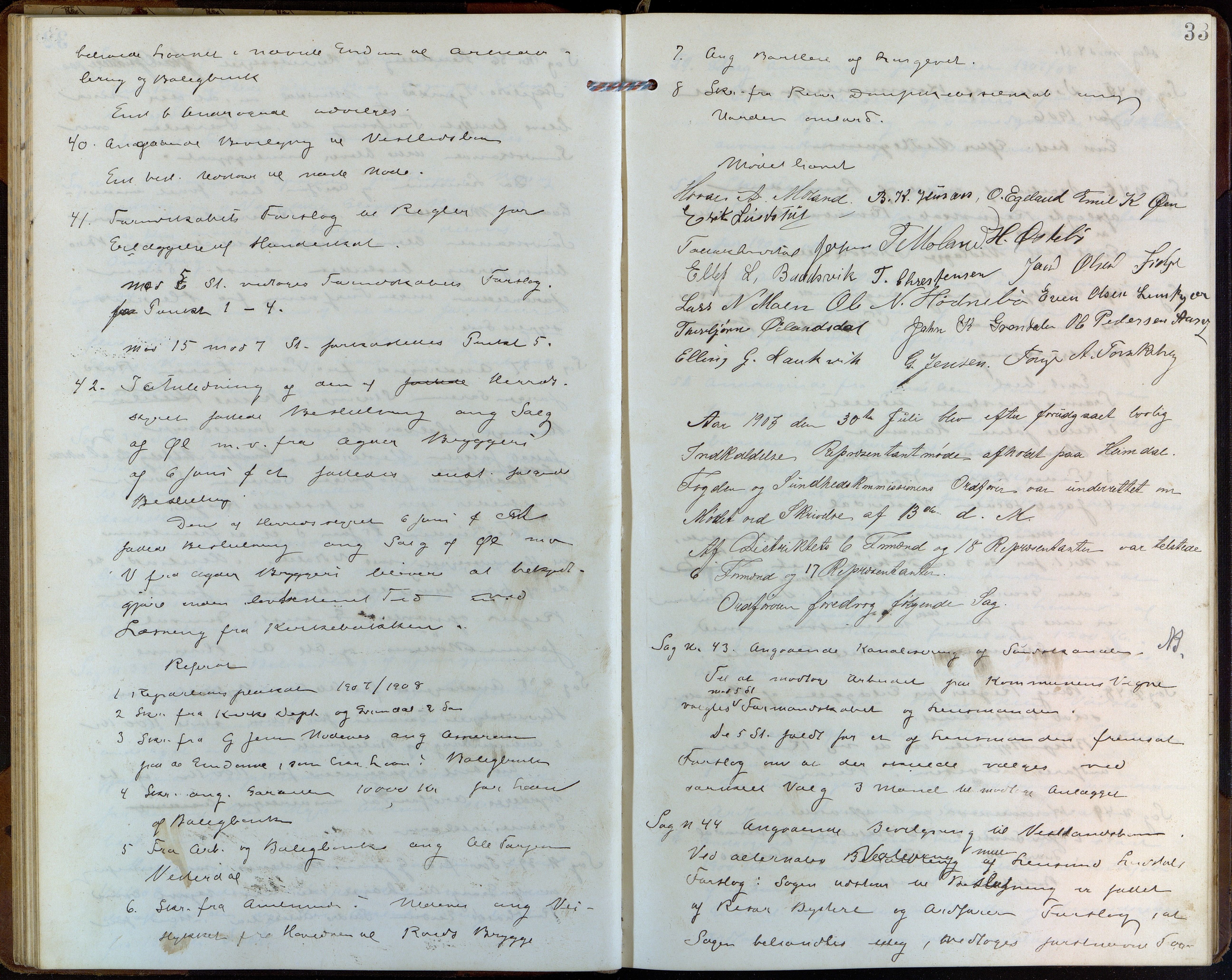 Søndeled kommune, AAKS/KA0913-PK/1/01/L0004: Forhandlingsprotokoll, 1905-1916, p. 33