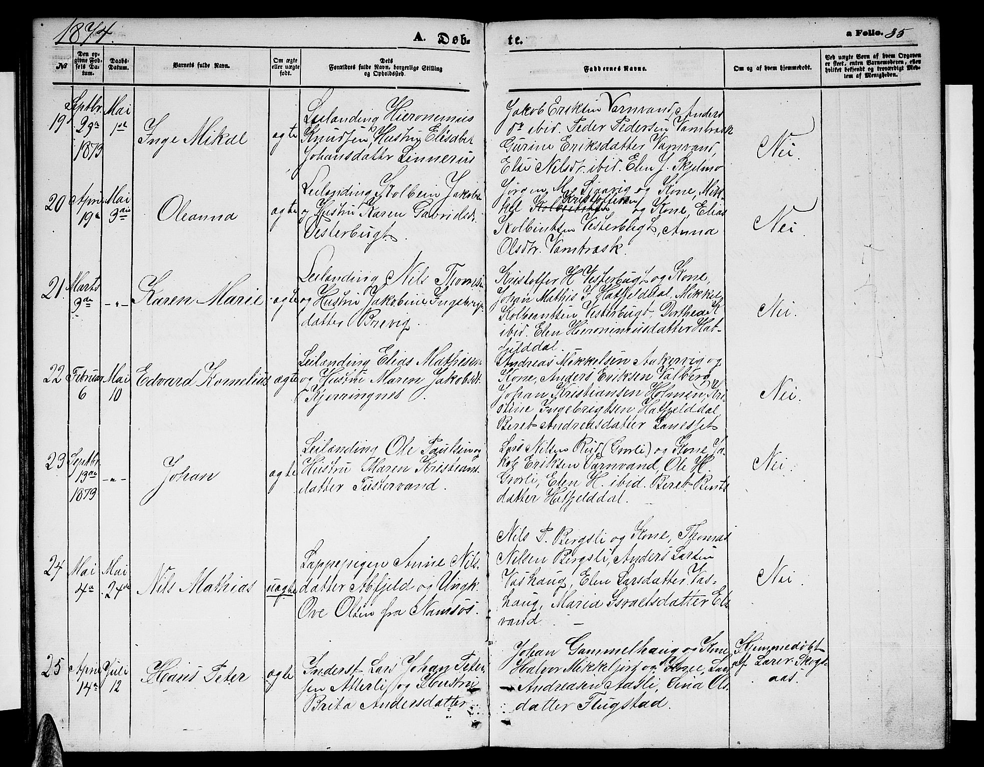 Ministerialprotokoller, klokkerbøker og fødselsregistre - Nordland, AV/SAT-A-1459/823/L0329: Parish register (copy) no. 823C01, 1865-1878, p. 35