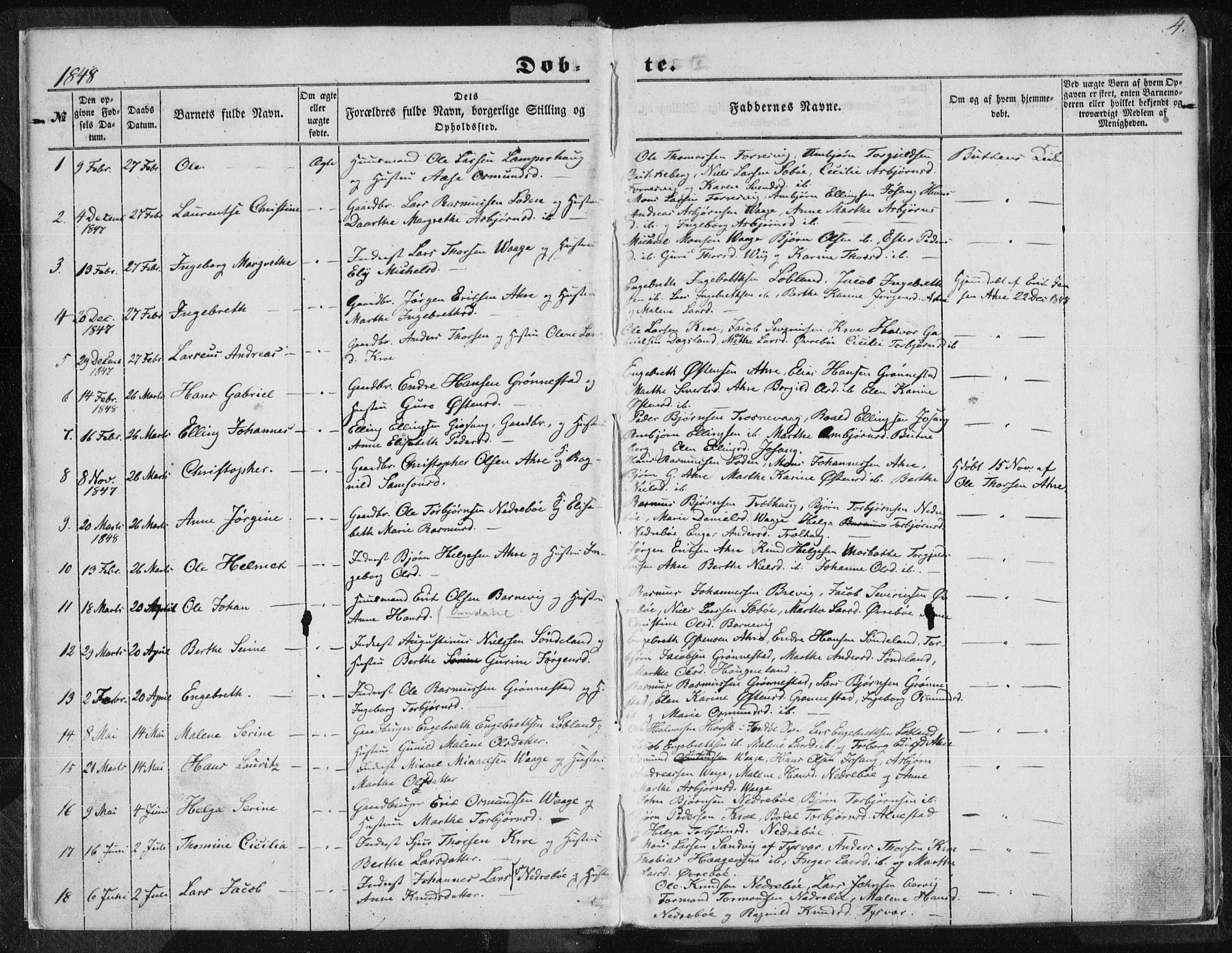 Tysvær sokneprestkontor, SAST/A -101864/H/Ha/Haa/L0002: Parish register (official) no. A 2, 1847-1856, p. 4