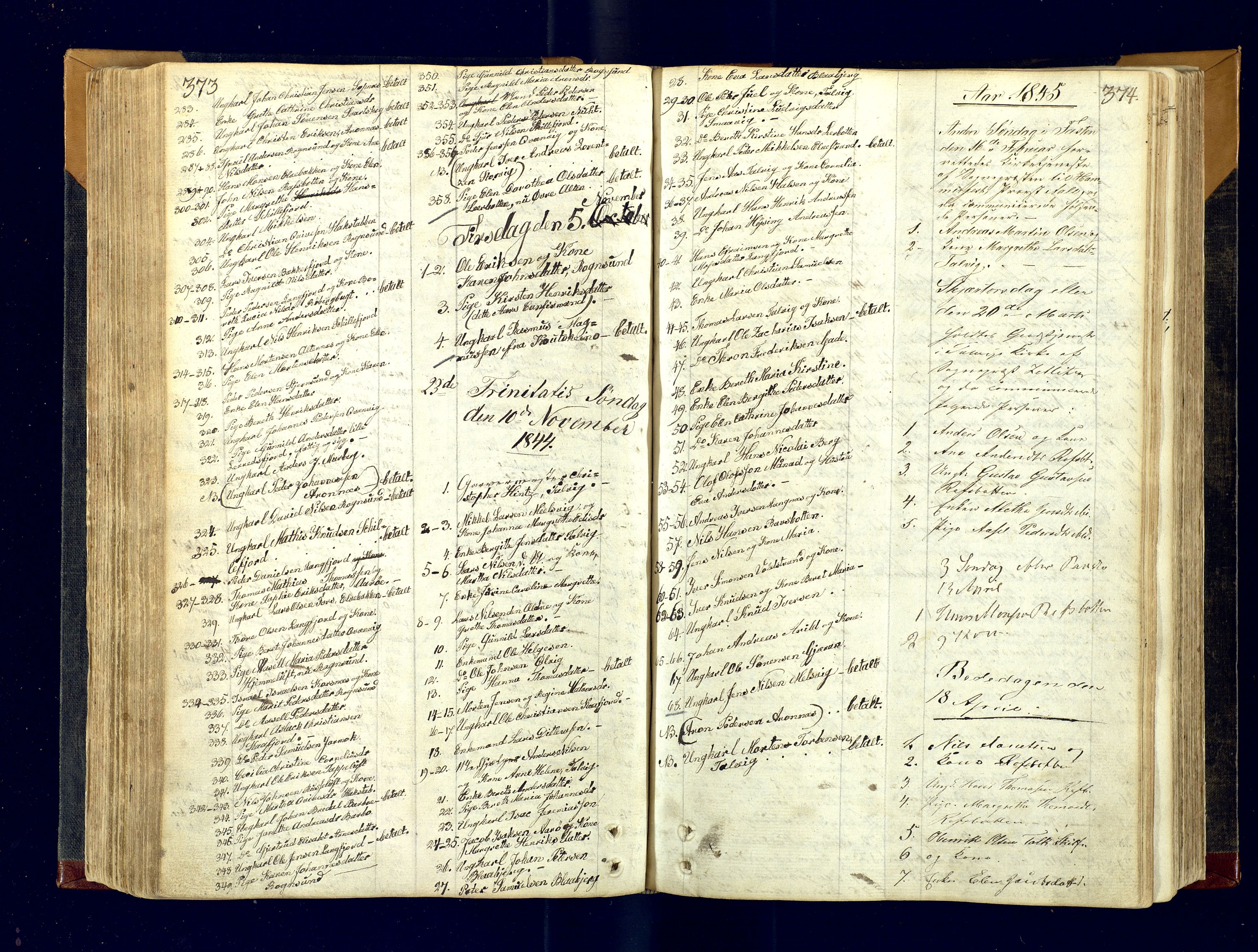 Talvik sokneprestkontor, AV/SATØ-S-1337/H/Ha/L0007kirke: Parish register (official) no. 7, 1813-1821, p. 373-374