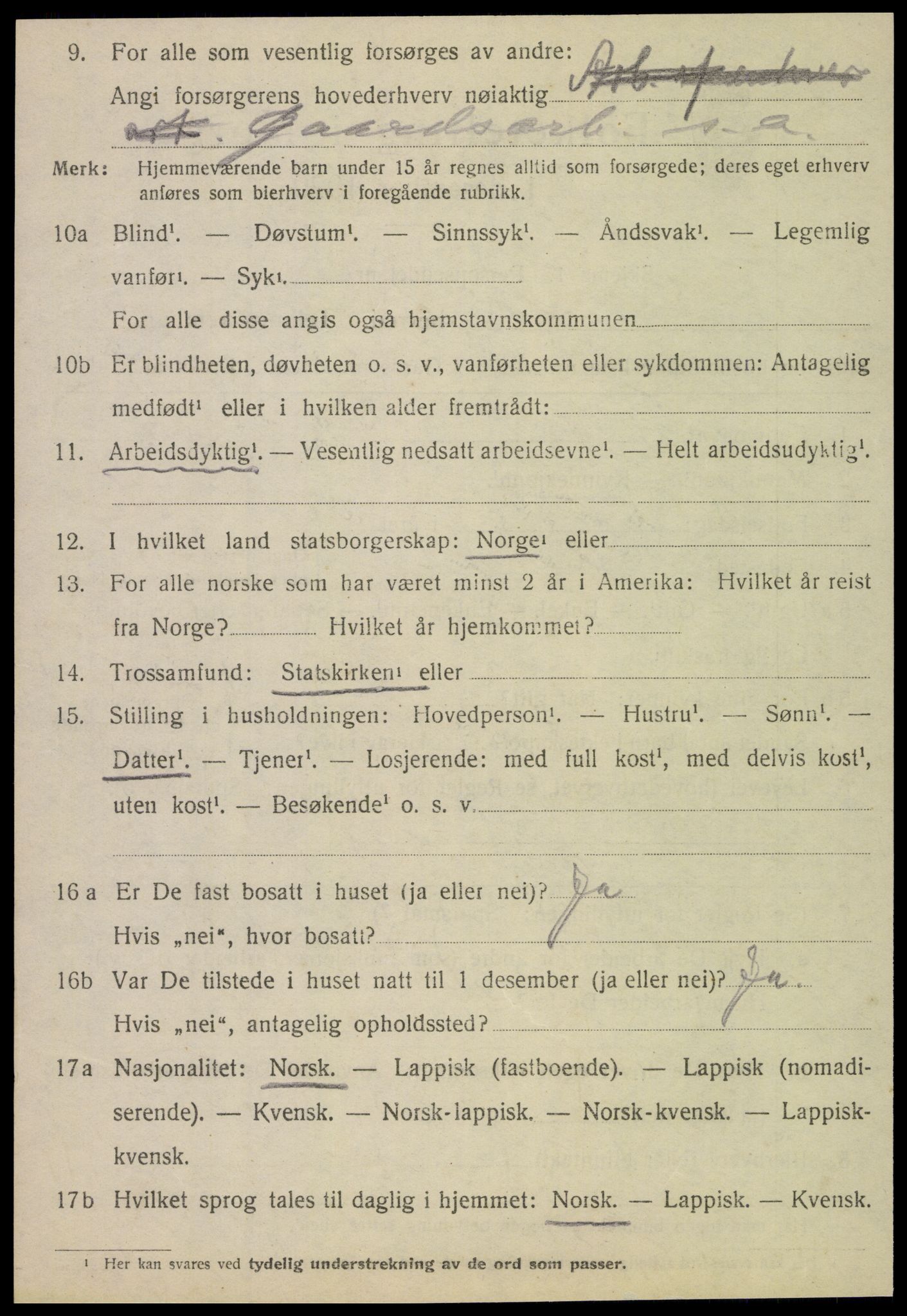 SAT, 1920 census for Alstahaug, 1920, p. 1898