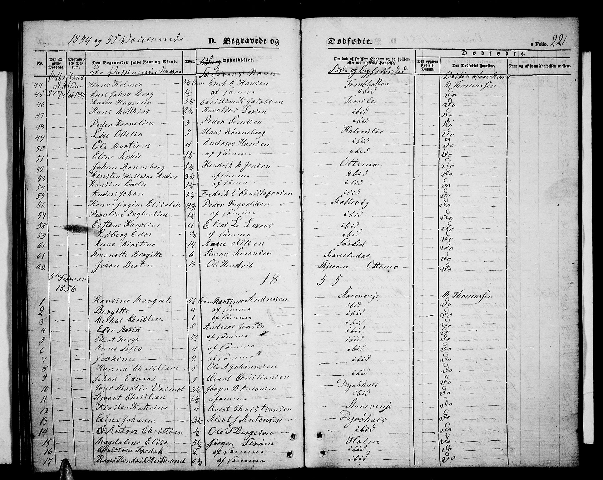 Tranøy sokneprestkontor, SATØ/S-1313/I/Ia/Iab/L0002klokker: Parish register (copy) no. 2, 1847-1860, p. 221
