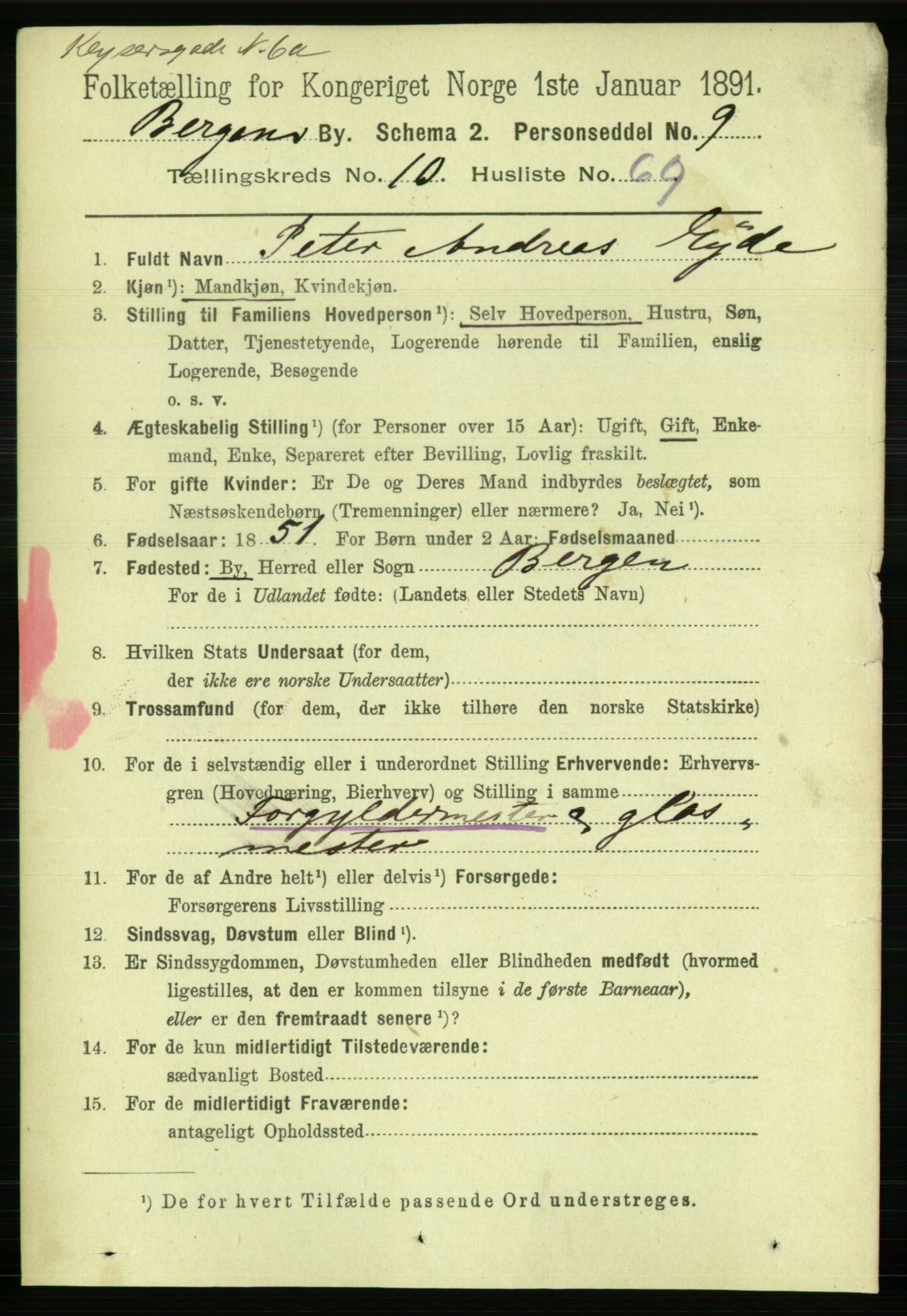 RA, 1891 Census for 1301 Bergen, 1891, p. 19805